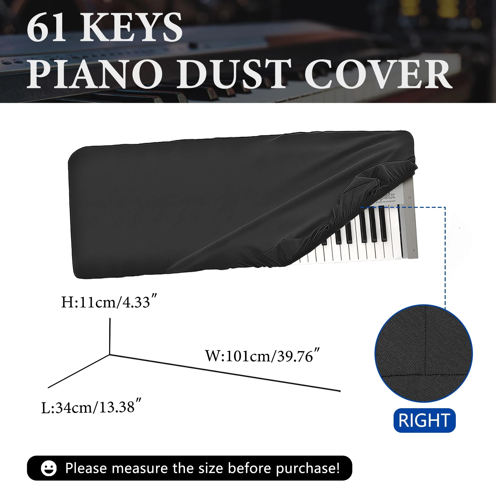 61 keys synthesizer dust cover, compatible with KORG opsix SE Platinum, KORG wavestate SE,Premium Chinlon Anti-scratch and dustproof, Soft Touch & Fitted design - Image 2