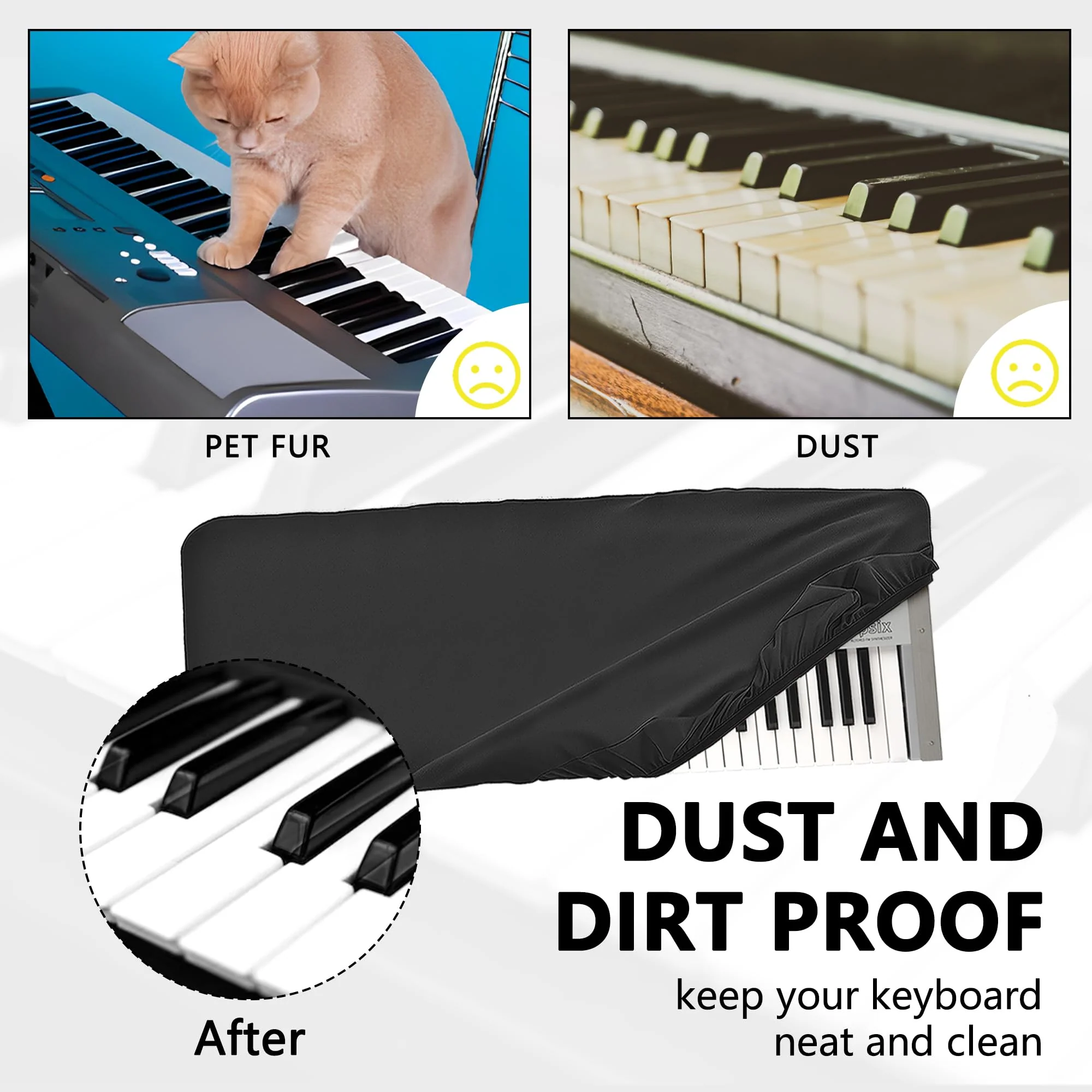 61 keys synthesizer dust cover, compatible with KORG opsix SE Platinum, KORG wavestate SE,Premium Chinlon Anti-scratch and dustproof, Soft Touch & Fitted design - Image 3