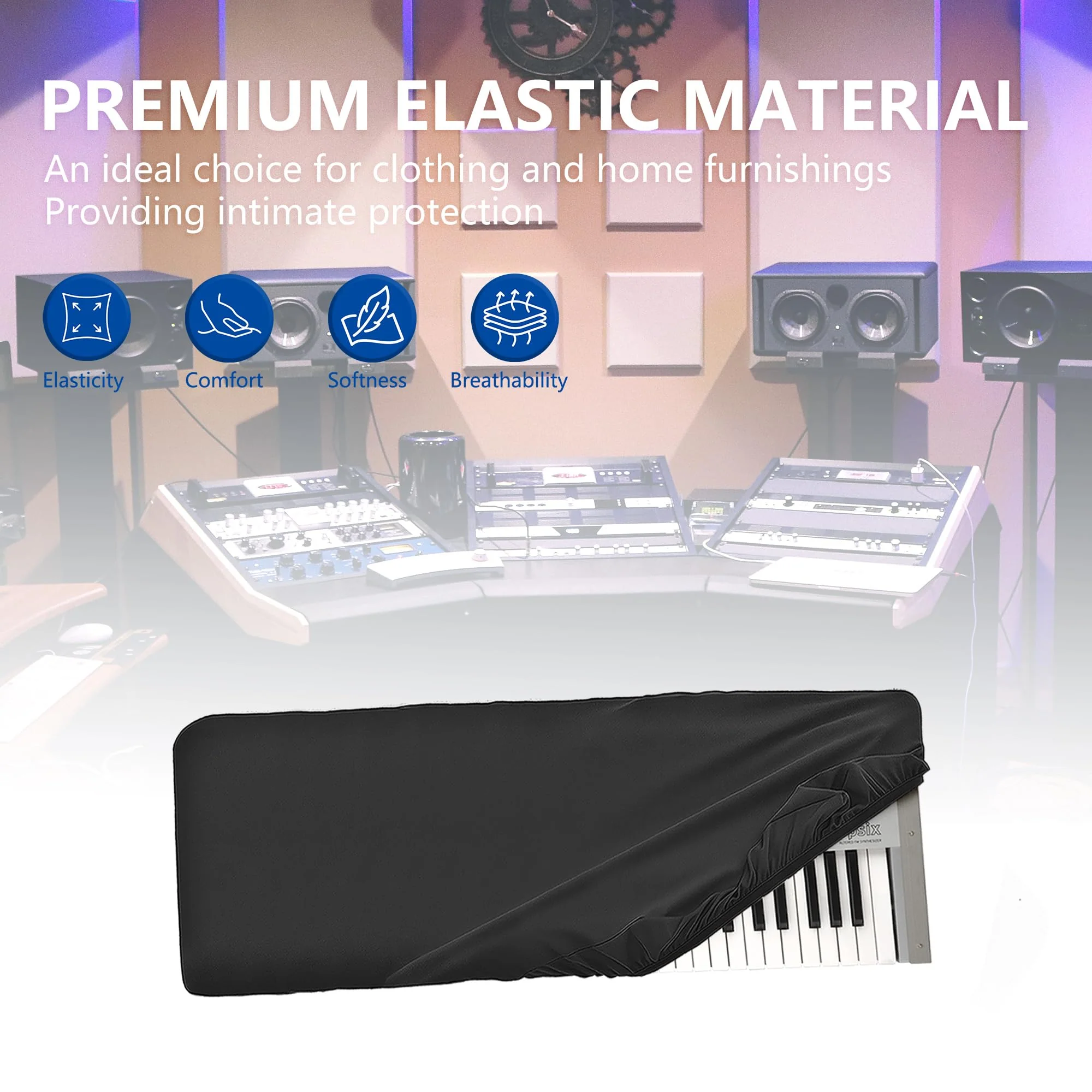 61 keys synthesizer dust cover, compatible with KORG opsix SE Platinum, KORG wavestate SE,Premium Chinlon Anti-scratch and dustproof, Soft Touch & Fitted design - Image 5