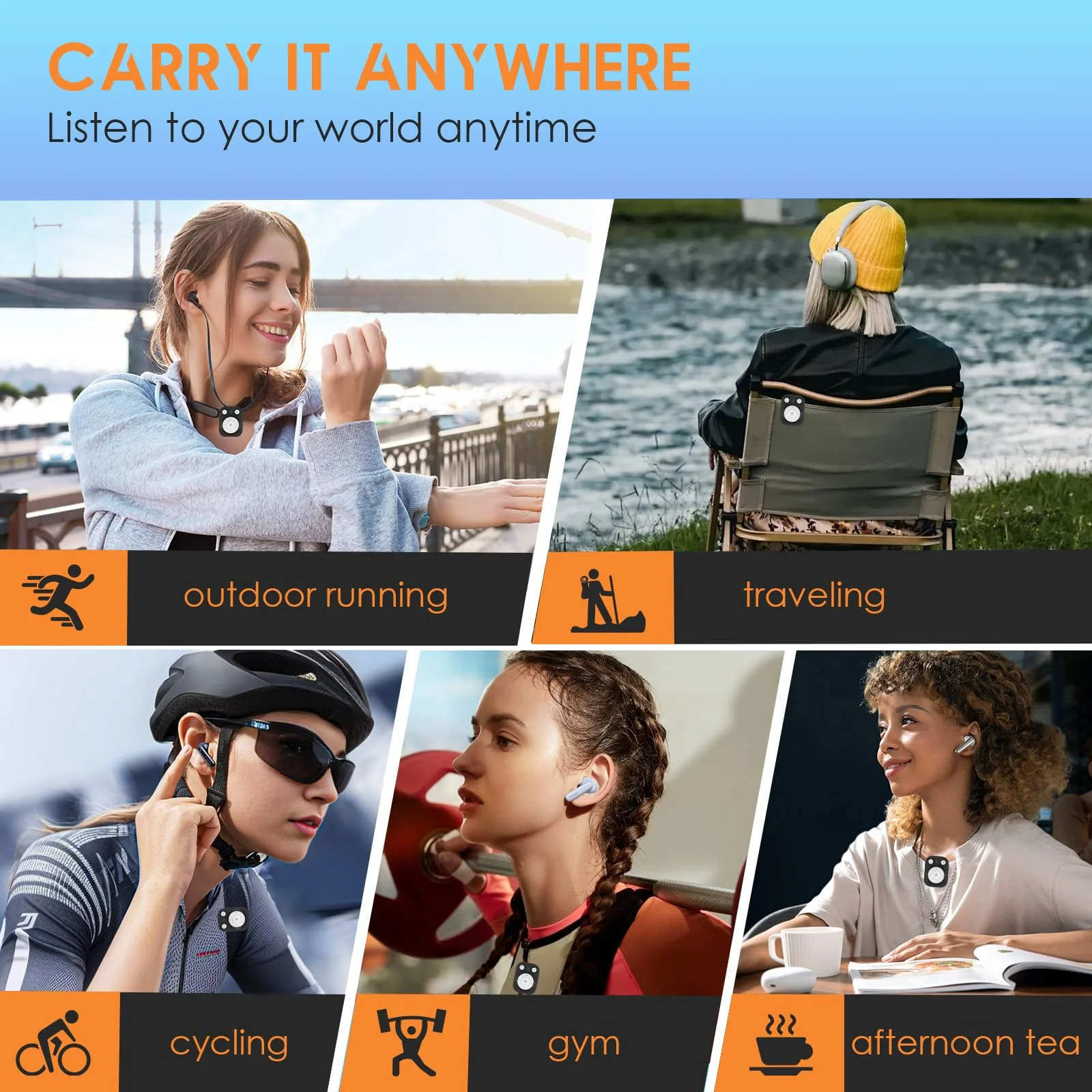 64GB Clip MP3 Player with Bluetooth 5.3: 15 Hrs Battery Mini Music Player, Earphones Included, 1000+ Songs Storage, No Phone Needed, Portable MP3 Players for Kids, Sports, Reading, Learning, Meetings 64GB Black - Image 7
