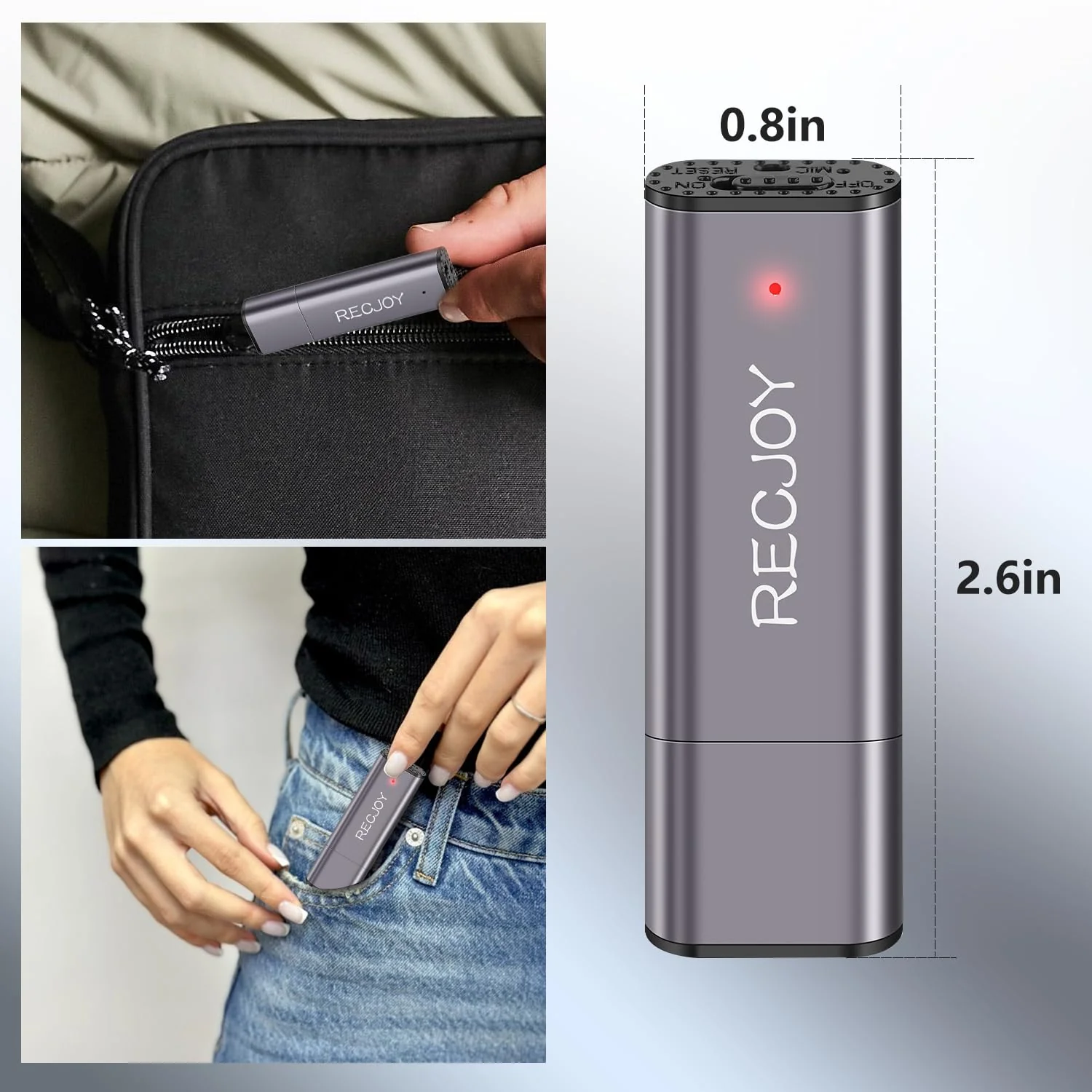 64GB Digital Voice Recorder USB Recording Device with 750Hrs Storage Capacity Voice Activated Recorder,Audio Recorder for Lectures Interview,Noise Reduction Rechargeable - Image 6