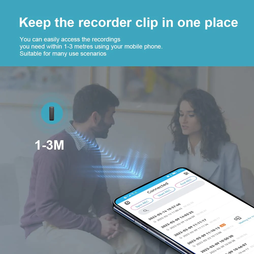 64GB Digital Voice Recorder, ZAQE Activated Recorder Voice Recorder with Playback Function USB Rechargeable Recorder Suitable for lectures, Meetings, interviews, Mini recorders - Image 4