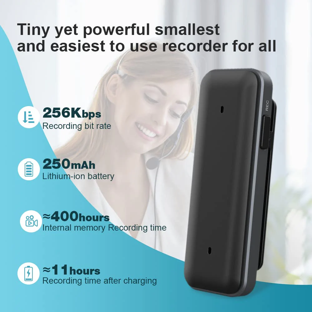 64GB Digital Voice Recorder, ZAQE Activated Recorder Voice Recorder with Playback Function USB Rechargeable Recorder Suitable for lectures, Meetings, interviews, Mini recorders - Image 6
