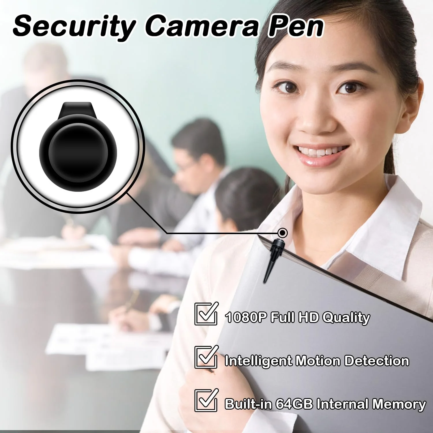 64GB HD Portable Design Camera, Mini Body Camera with Motion Activated Recording, Compact Cam for Meeting, Lecture & Security, No WiFi Needed - Image 2