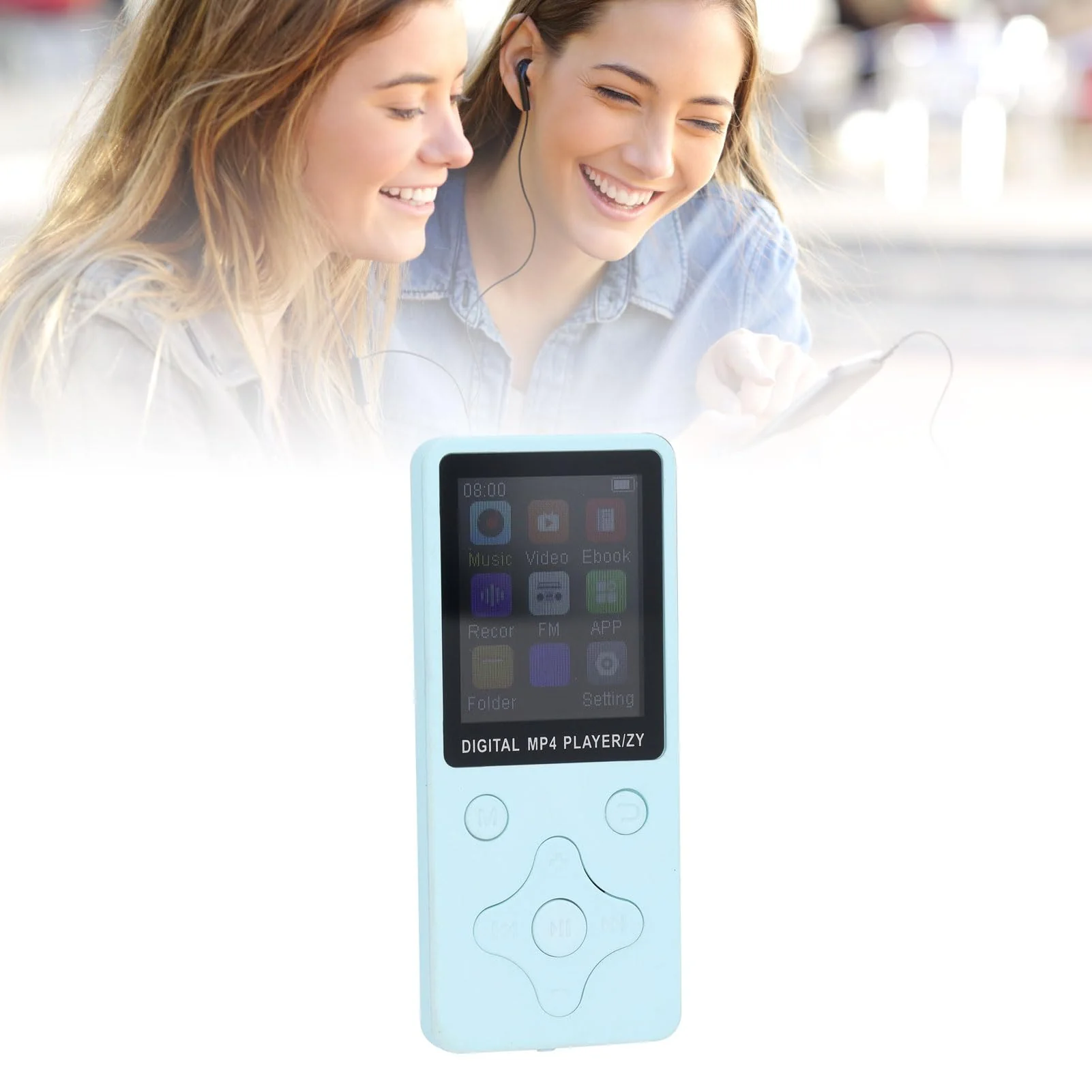 64GB MP3 Player, HiFi Lossless Sound Portable MP3 Player with 64GB Memory, 1.8 Inch LCD Screen Bluetooth Music Player with FM Radio E Book Voice Record Function (Blue) Blue - Image 4