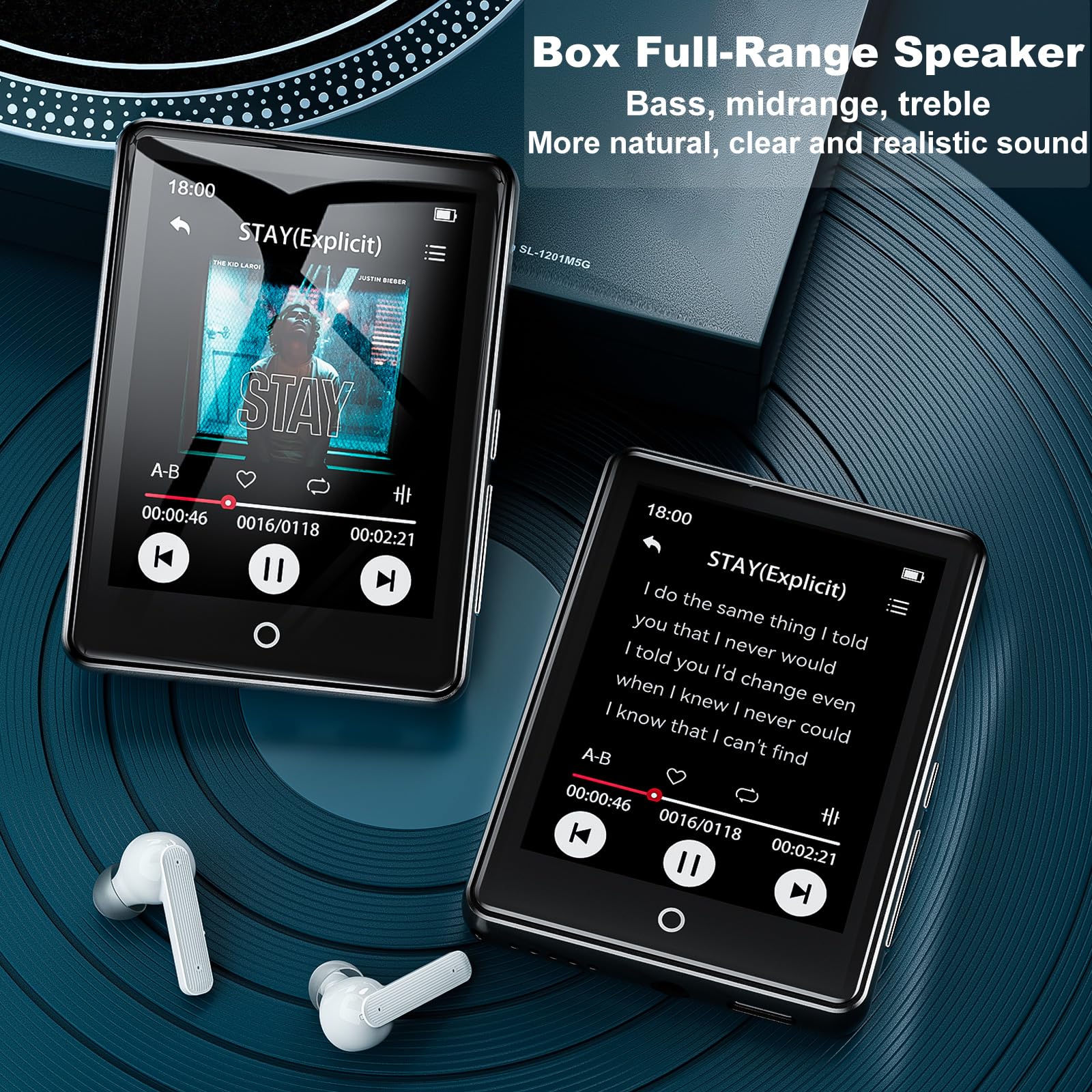 64GB MP3 Player with Bluetooth 5.3, 2.8-inch Touchscreen, Speaker, 18 Soothing Sounds Built-in, Shuffle Repeat Portable Music Player with FM Radio, Voice Recorder, Support 128GB Micro SD Card Black - Image 5