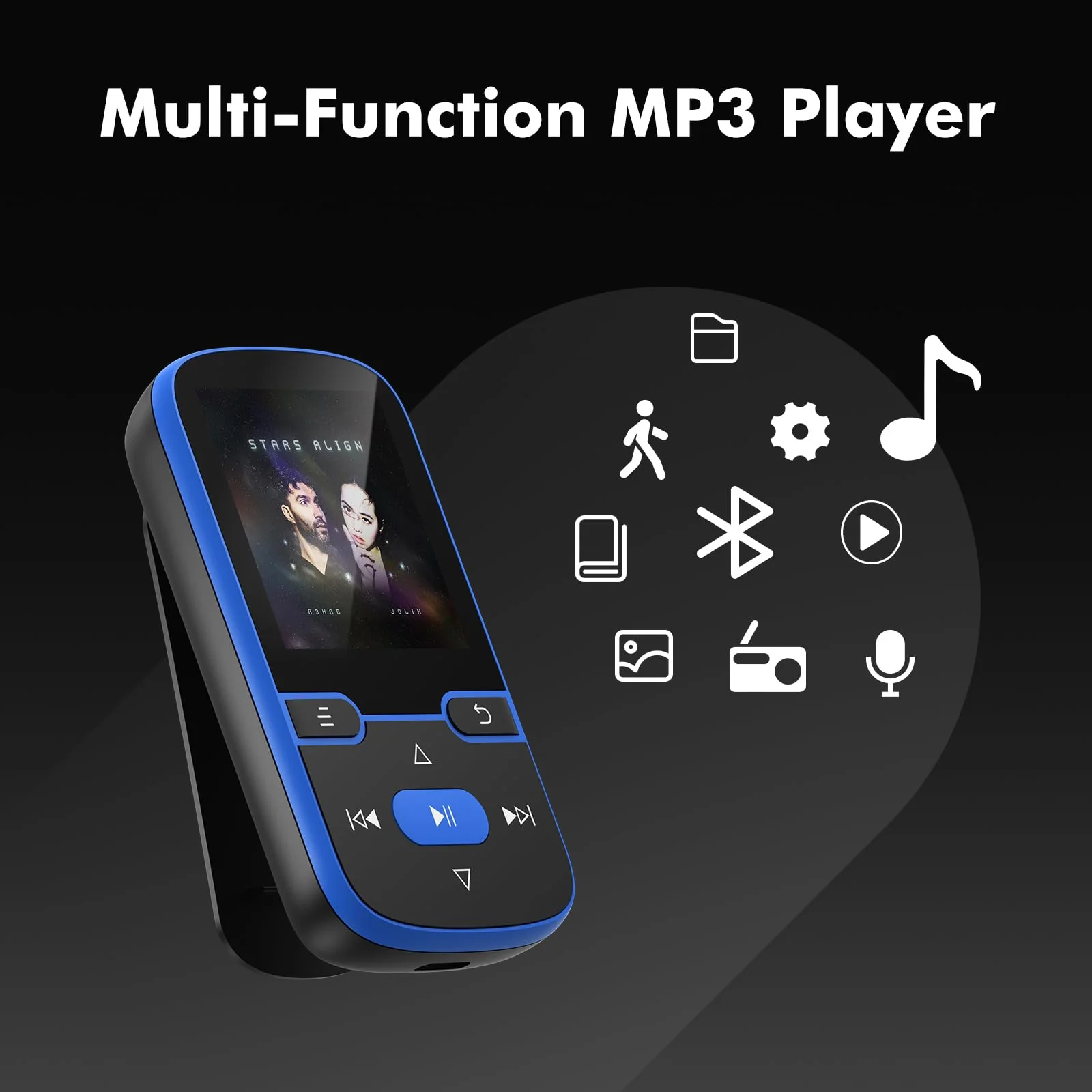 64GB MP3 Player with Clip Bluetooth 5.3 Portable Music Player for Kids with FM Radio, Pedometer, Voice Recorder, Shuffle and Repeat, Weighs Only 28g for Sport and Running, TF Card Up to 128G(Blue) Blue 64GB - Image 7