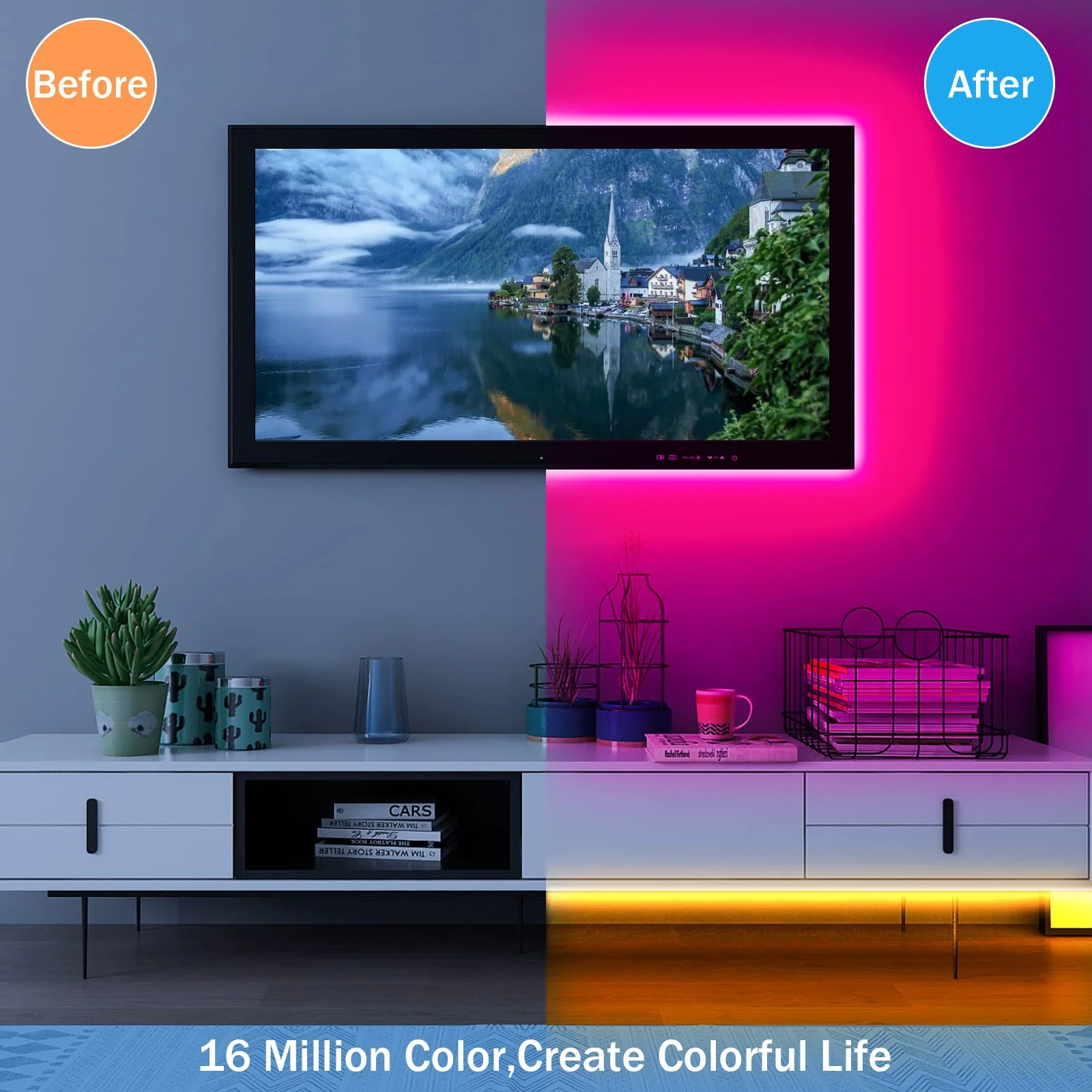 65.6ft LED Lights for Bedroom, Music Sync RGB LED Strip Lights with APP & Remote Control, Luces LED para Cuarto, Bluetooth LED Lights for Room, Home Decoration 65ft - Image 9