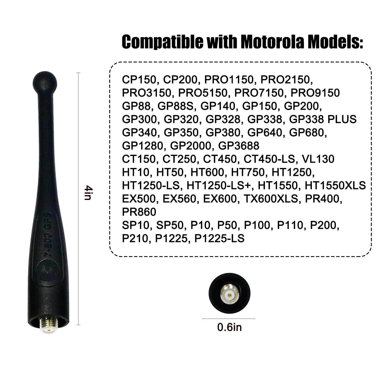 6Pack NAR6595A Stubby Antenna Compatible with Motorola APX & DP Series Radios - 4-Inch Short Antenna with GPS, Compatible with APX6000, APX7000, APX4000, DP3400, DP4400, DP4600 - Image 6