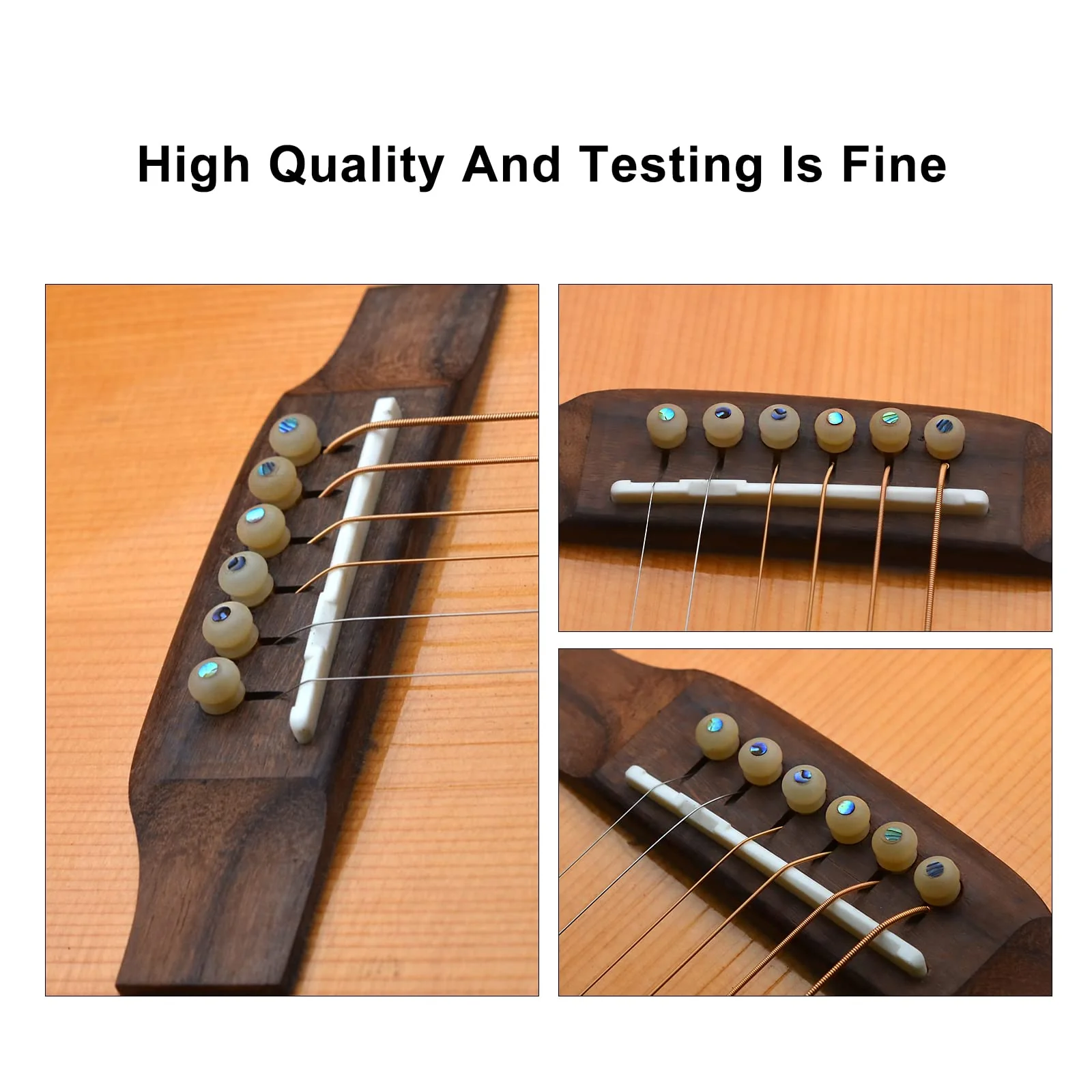 6Pcs Guitar Bone Bridge Pins Natural Bone Color Replacement Parts with Abalone Dot - Image 4
