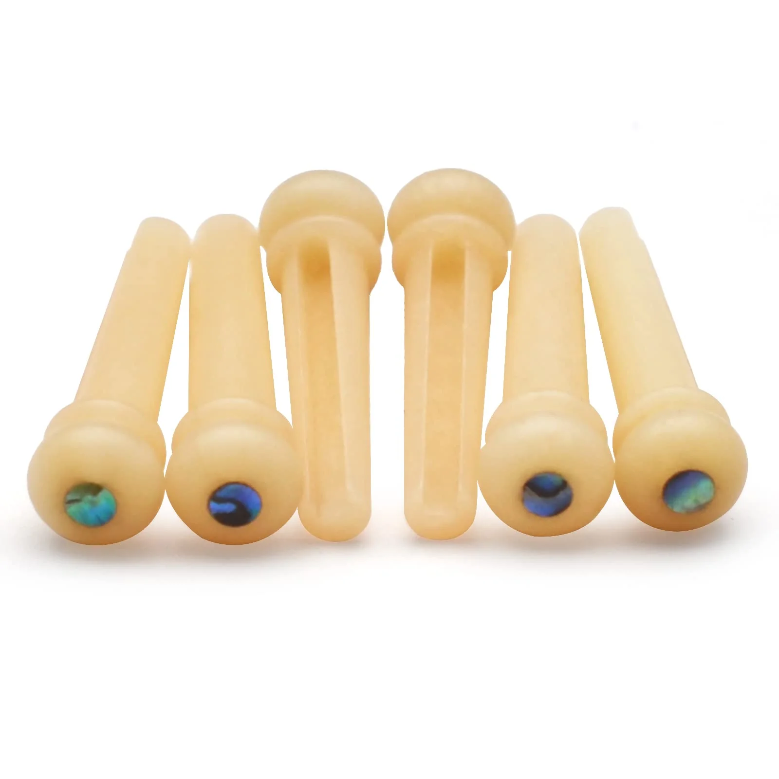 6Pcs Guitar Bone Bridge Pins Natural Bone Color Replacement Parts with Abalone Dot - Image 7