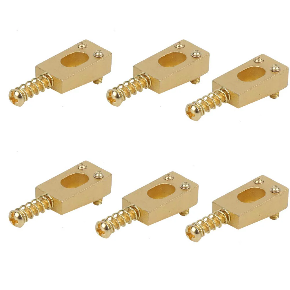 6PCS Guitar Bridge Roller Saddles Brass String Saddles Replacement for Electric Guitar Accessories (Gold) Gold - Image 3