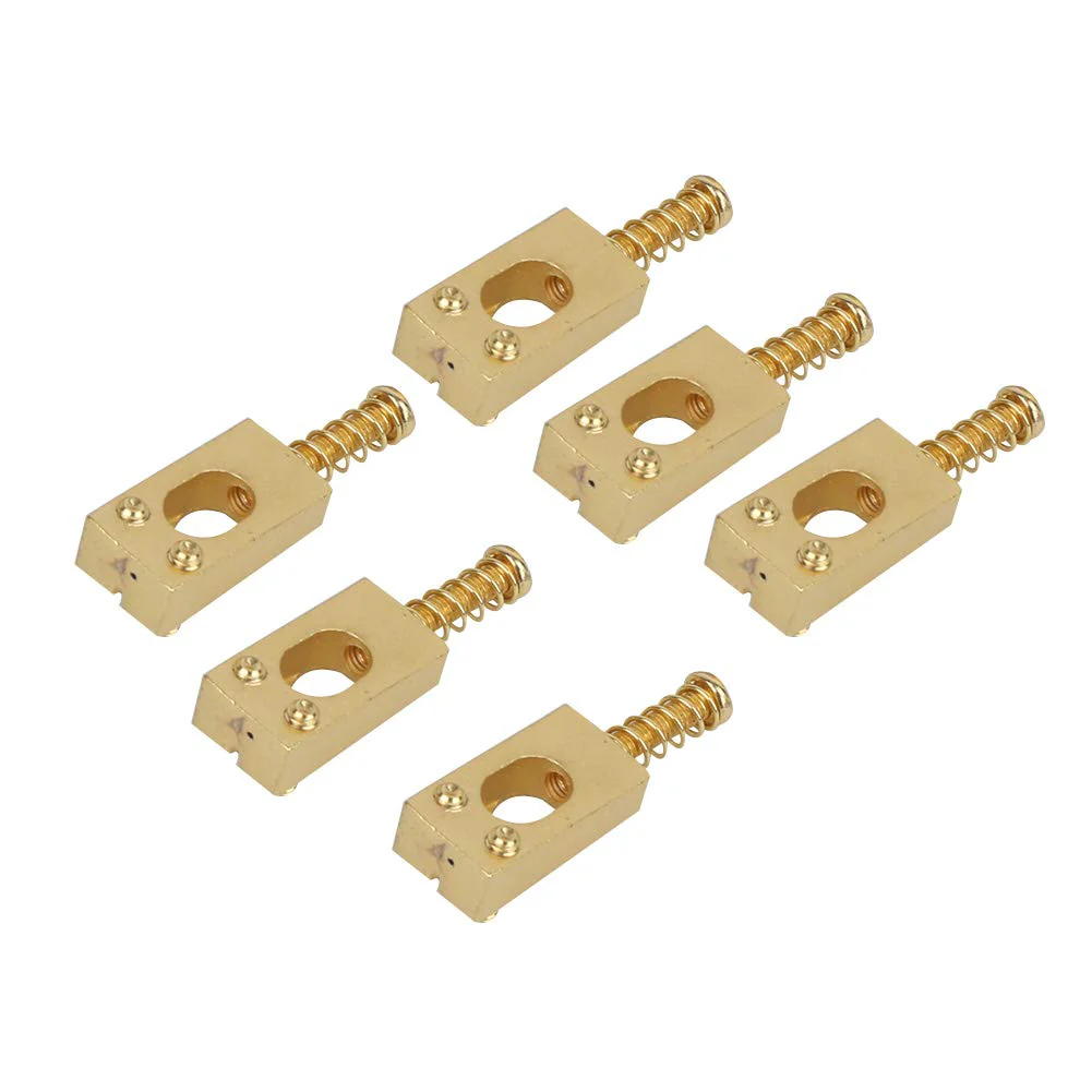 6PCS Guitar Bridge Roller Saddles Brass String Saddles Replacement for Electric Guitar Accessories (Gold) Gold - Image 4