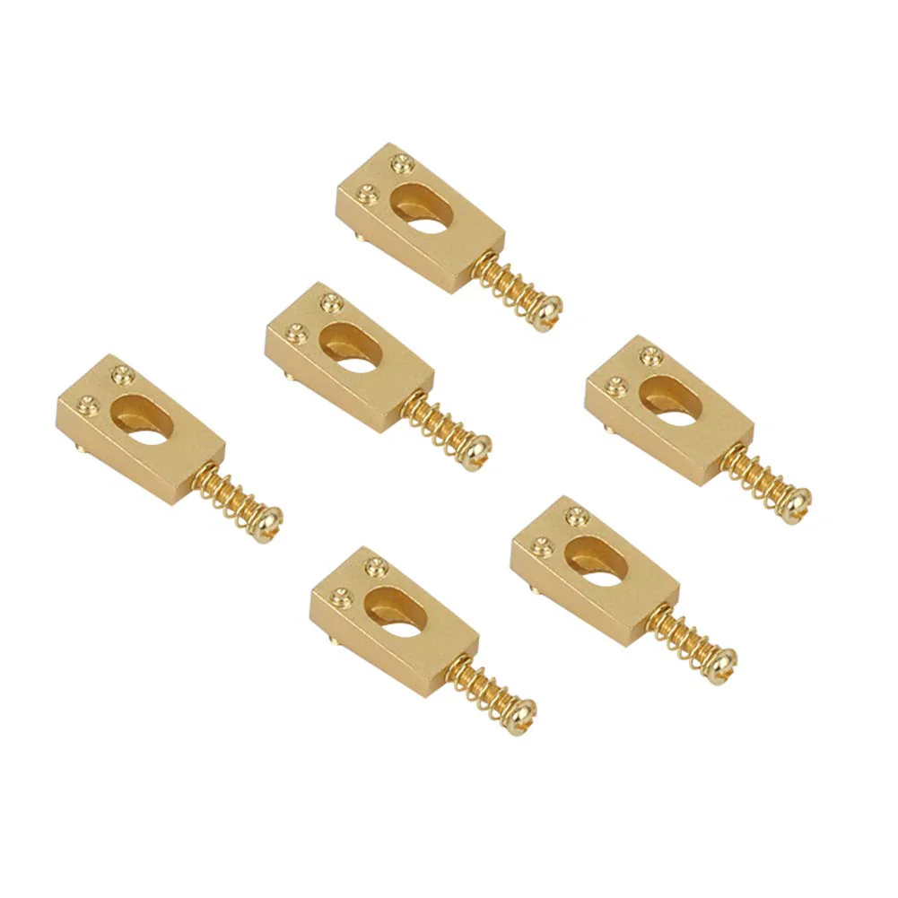 6PCS Guitar Bridge Roller Saddles Brass String Saddles Replacement for Electric Guitar Accessories (Gold) Gold - Image 5