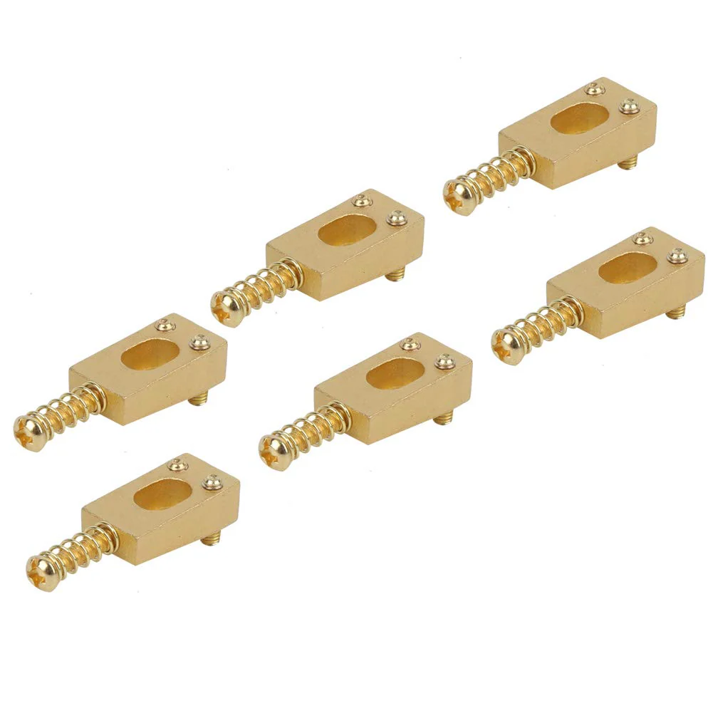6PCS Guitar Bridge Roller Saddles Brass String Saddles Replacement for Electric Guitar Accessories (Gold) Gold - Image 6