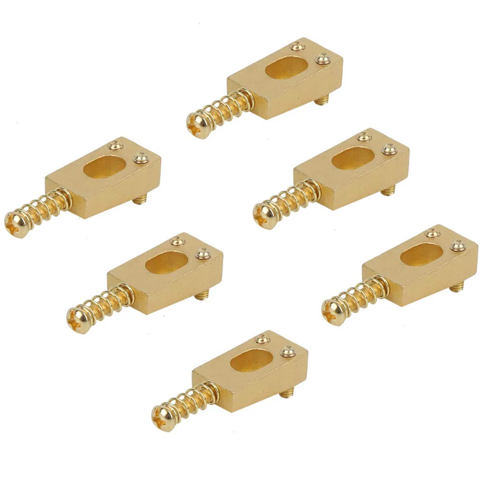 6PCS Guitar Bridge Roller Saddles Brass String Saddles Replacement for Electric Guitar Accessories (Gold) Gold - Image 7