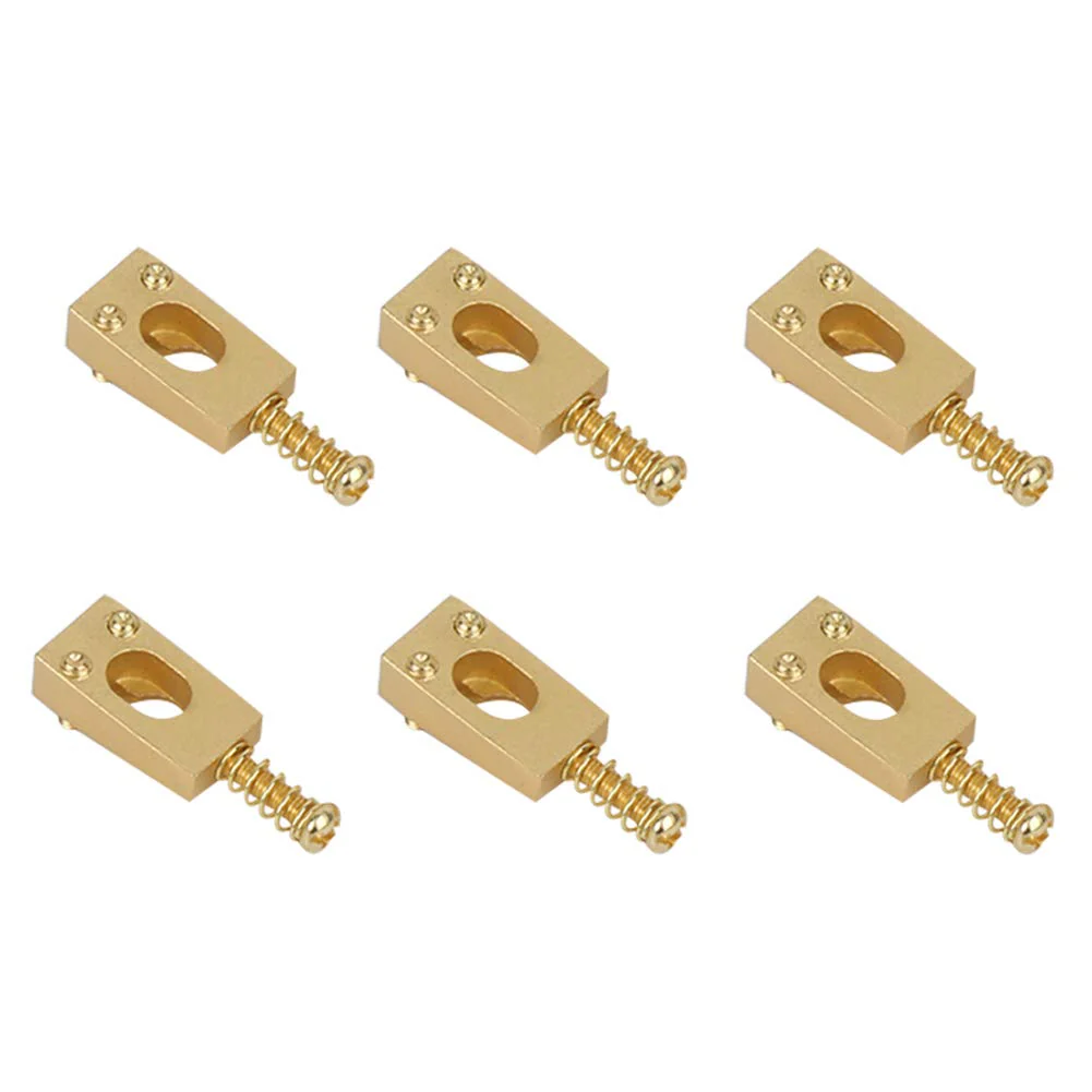 6PCS Guitar Bridge Roller Saddles Brass String Saddles Replacement for Electric Guitar Accessories (Gold) Gold - Image 8