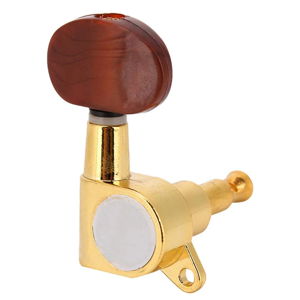 6PCS Guitar Tuning Pegs, Sealed Electric Guitar String Tuning Pegs Keys Machine Head Tuners Set(Gold) Acoustic Tuners Dangelico Tuners Vintage Locking Tuners 6 Inline Guitar Tuner - Image 3