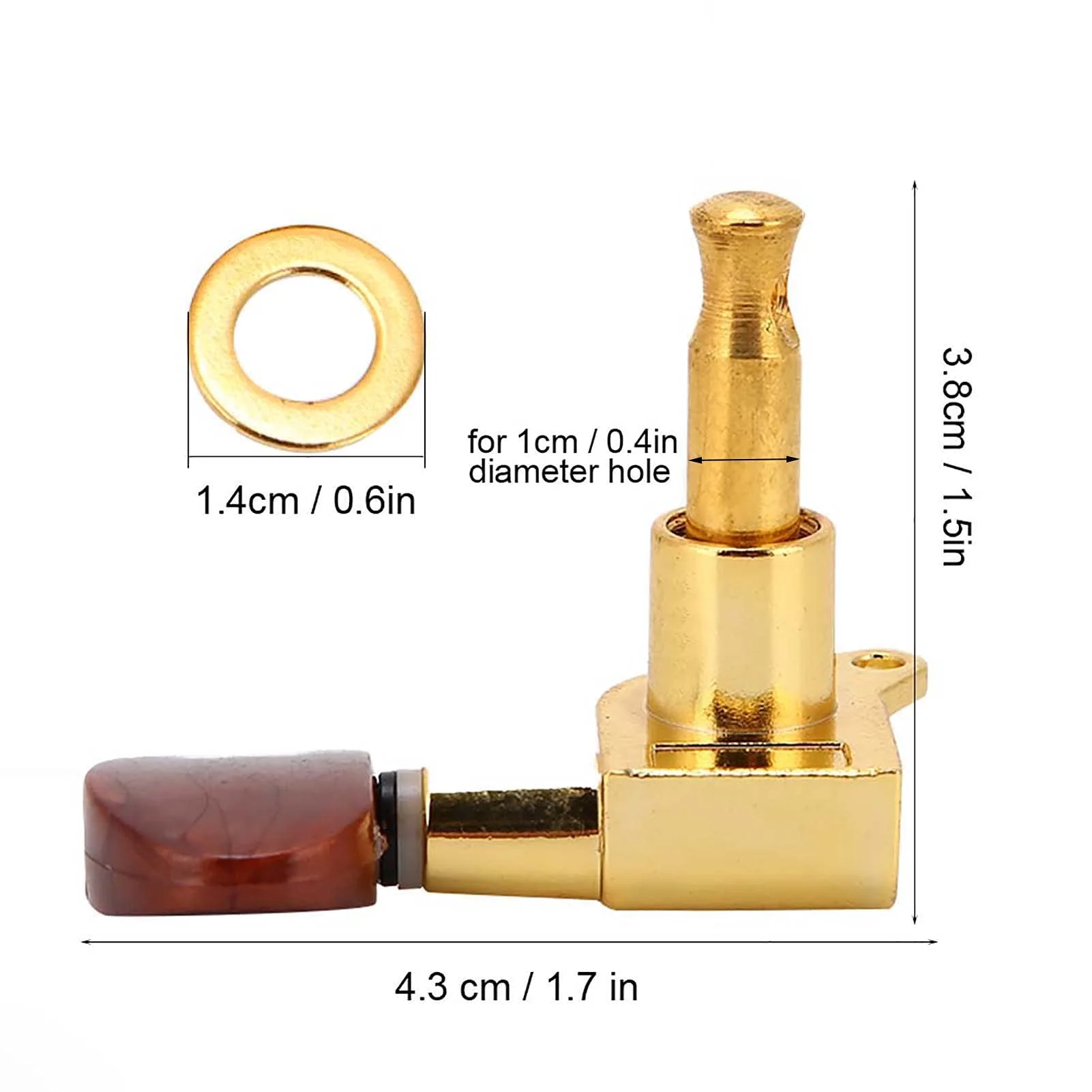 6PCS Guitar Tuning Pegs, Sealed Electric Guitar String Tuning Pegs Keys Machine Head Tuners Set(Gold) Acoustic Tuners Dangelico Tuners Vintage Locking Tuners 6 Inline Guitar Tuner - Image 4