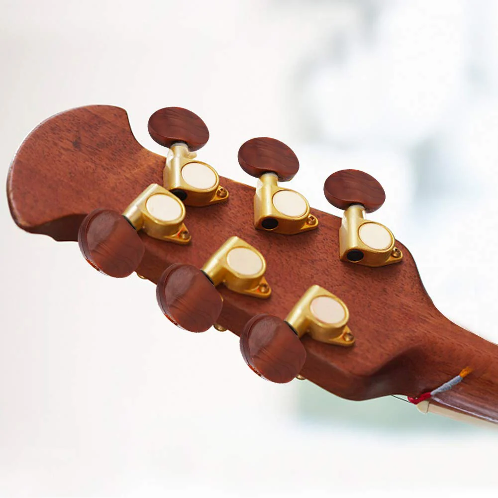 6PCS Guitar Tuning Pegs, Sealed Electric Guitar String Tuning Pegs Keys Machine Head Tuners Set(Gold) Acoustic Tuners Dangelico Tuners Vintage Locking Tuners 6 Inline Guitar Tuner - Image 5