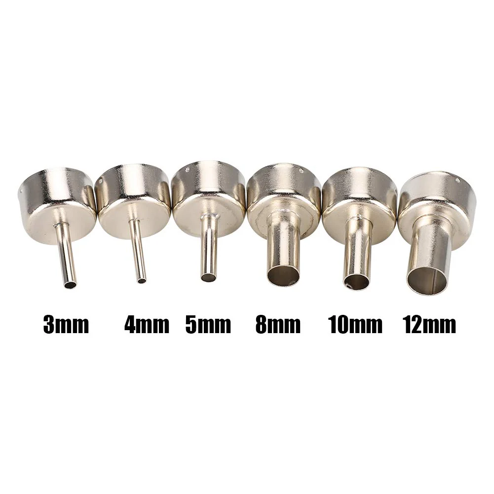 6pcs Hot Air Gun Nozzle 858 Heat Gun SMD Rework Station Accessory 3/4/5/8/10/12mm,Hot Air Gun Nozzle Satisfy Various Soldering and Repair Requirement. - Image 4