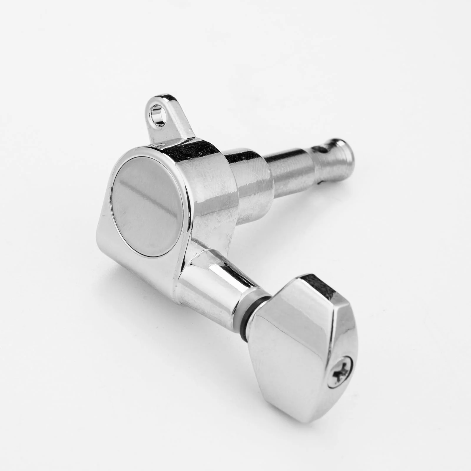 6Pcs Left Hand Sealed Guitar Tuner Pegs,Big Square Electric Guitar String Tuning Pegs Keys Machine Heads for Fender Strat Stratocaster Tele Telecaster/Electric Guitar (Silver) Silver - Image 3