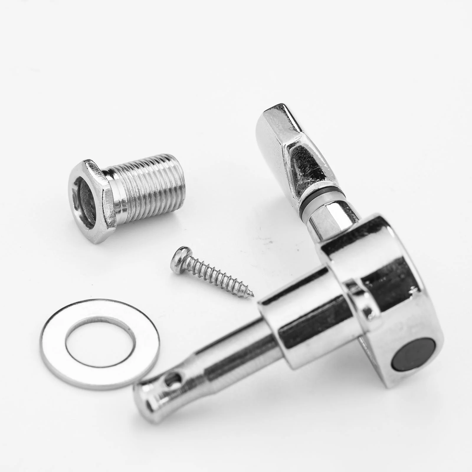 6Pcs Left Hand Sealed Guitar Tuner Pegs,Big Square Electric Guitar String Tuning Pegs Keys Machine Heads for Fender Strat Stratocaster Tele Telecaster/Electric Guitar (Silver) Silver - Image 5