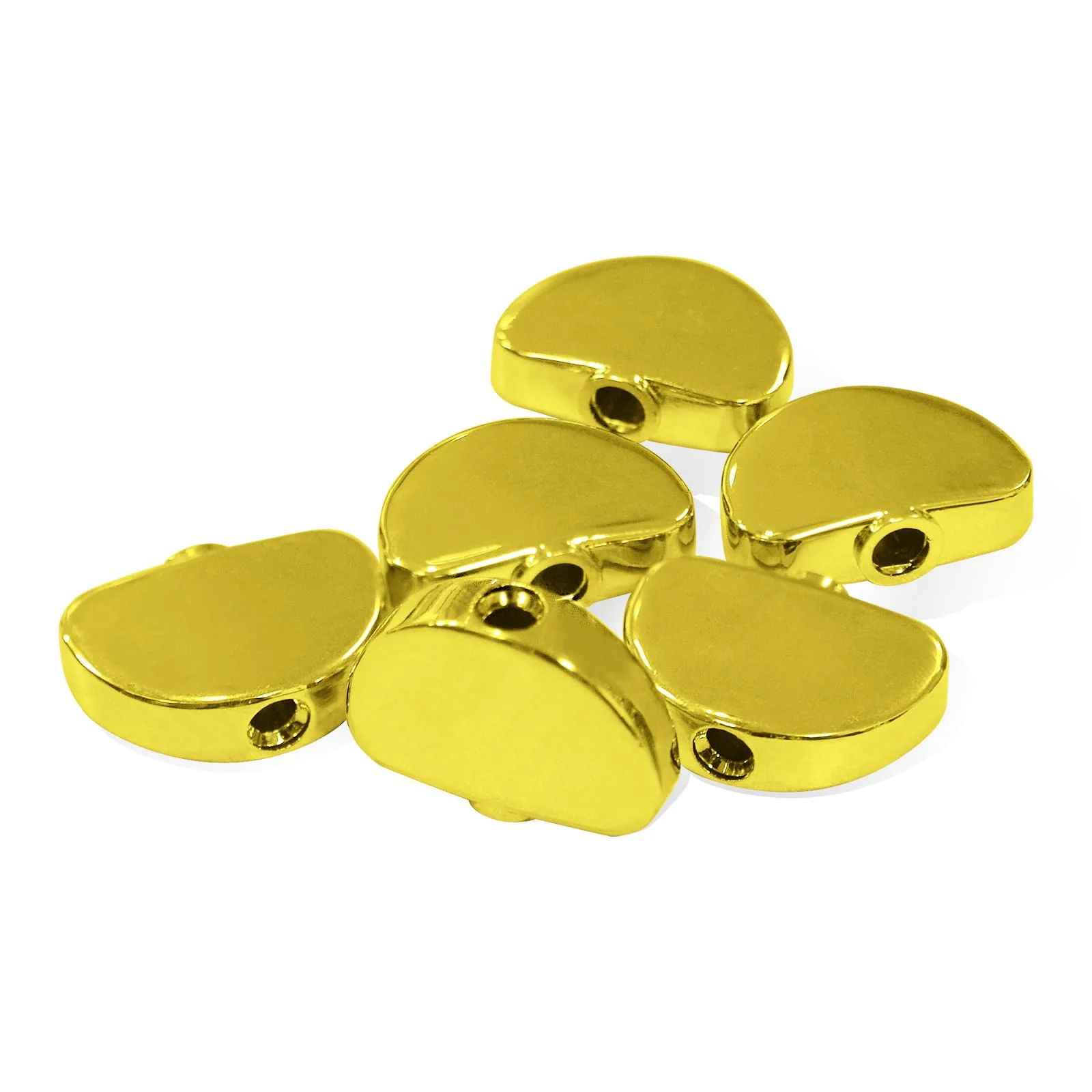 6PCS Metal Big Semicircle Guitar Tuning Pegs Tuners Machine Heads replacement Buttons knobs Handle (Gold) Gold - Image 7
