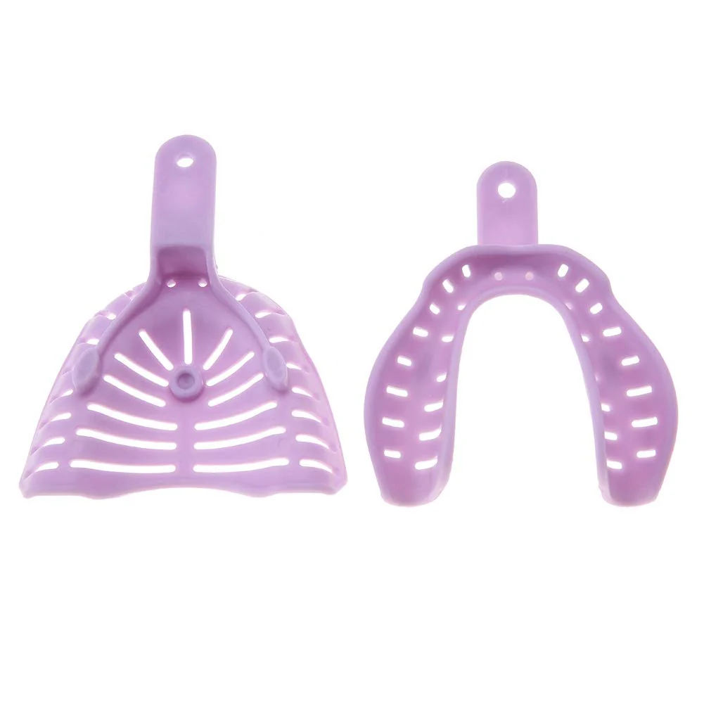6pcs Mixed Colour Plastic Dental Impression Spoon Dental Impression Tray Bite Spoon Material Holder - Image 6