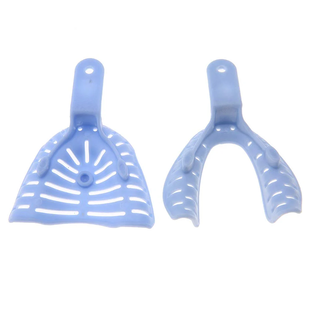 6pcs Mixed Colour Plastic Dental Impression Spoon Dental Impression Tray Bite Spoon Material Holder - Image 8