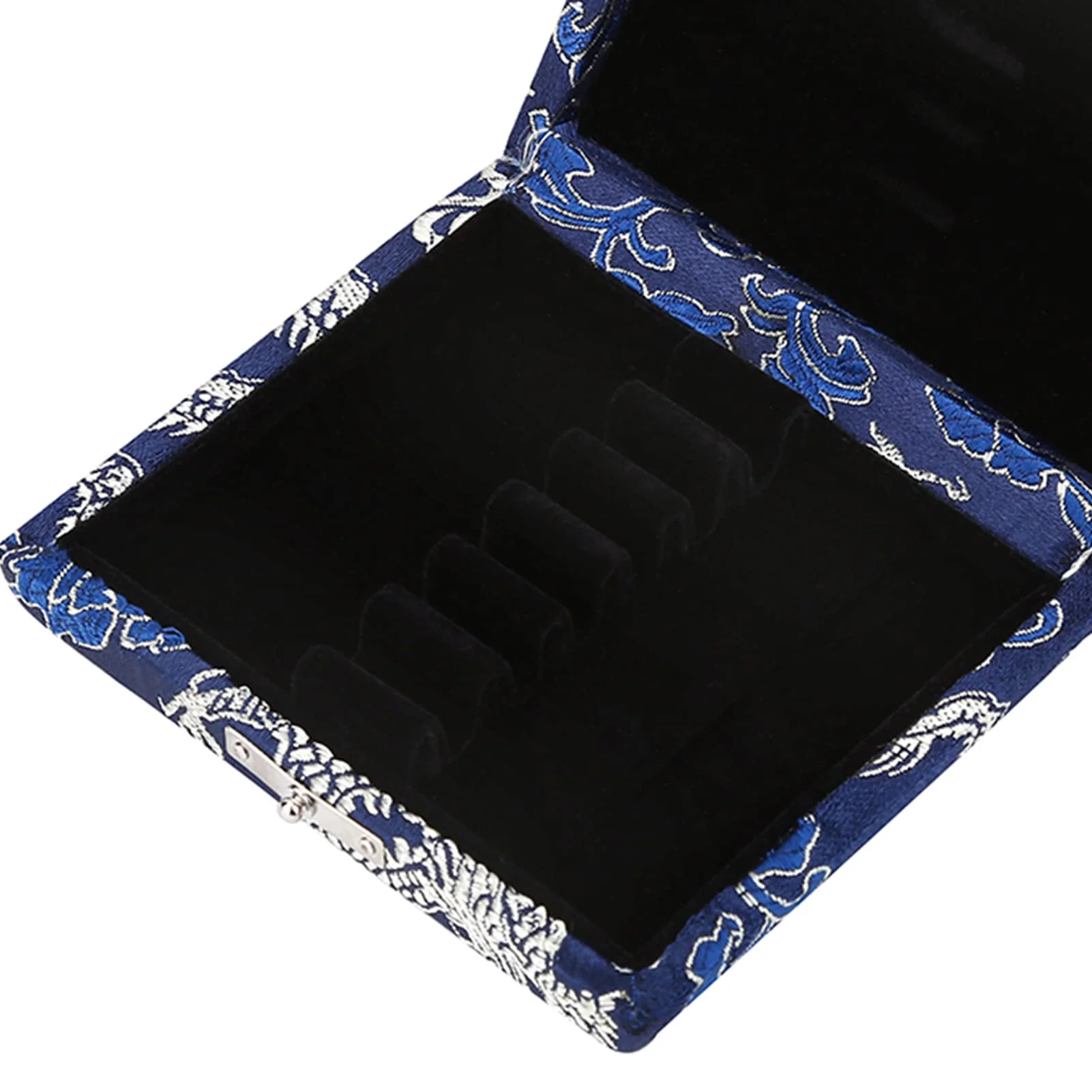 6pcs Oboe Reeds Case, Portable Wooden Silk Cloth Cover Case Holder Storage Box for Oboe Equipment (Blue) - Image 3
