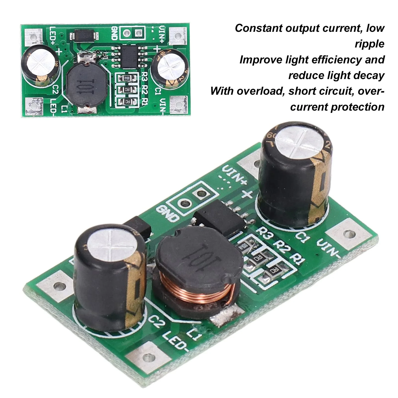 6pcs PWM Dimmable LED Driver Module 700mA Constant Current Controller DC 5-35V Input Voltage for 2W/3W LED Modules, Default - Image 2
