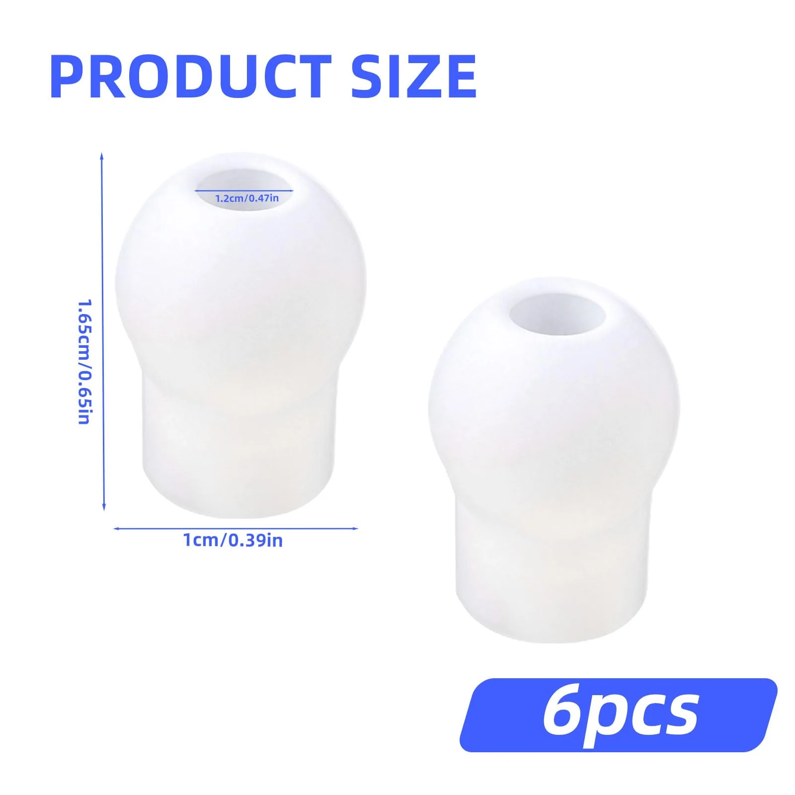 6pcs Stethoscope Ear Pieces Compatible with MDF & EKO & ADC, Superior Comfort & Noise Reduction Earbuds Silicone Earplugs Stethoscope Ear Tips Replacement for Nurses Doctors Gifts (White) - Image 2