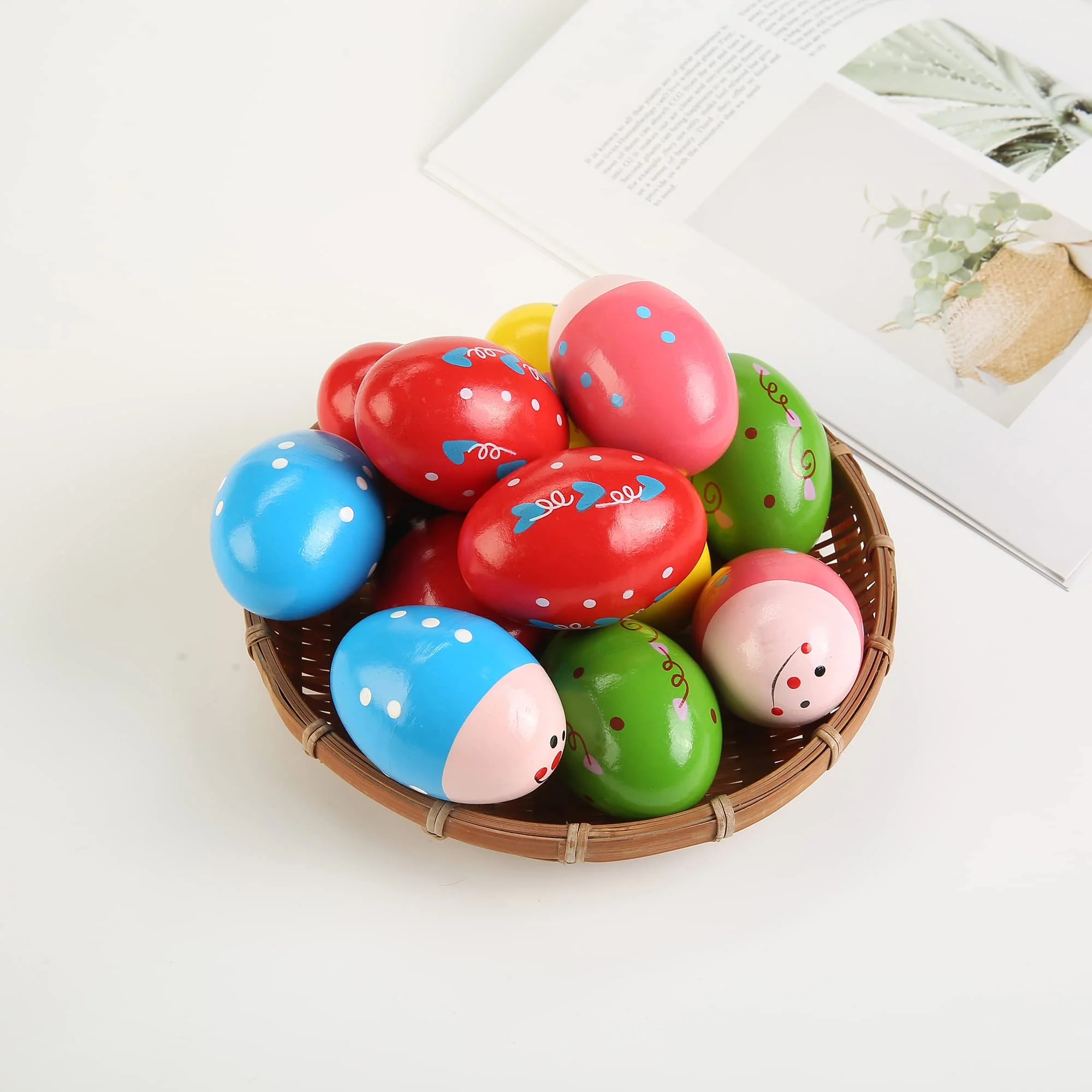 6Pcs Wooden Egg Shakers Hand Musical Maracas Percussion Instruments Multicolour 6 Pcs - Image 7