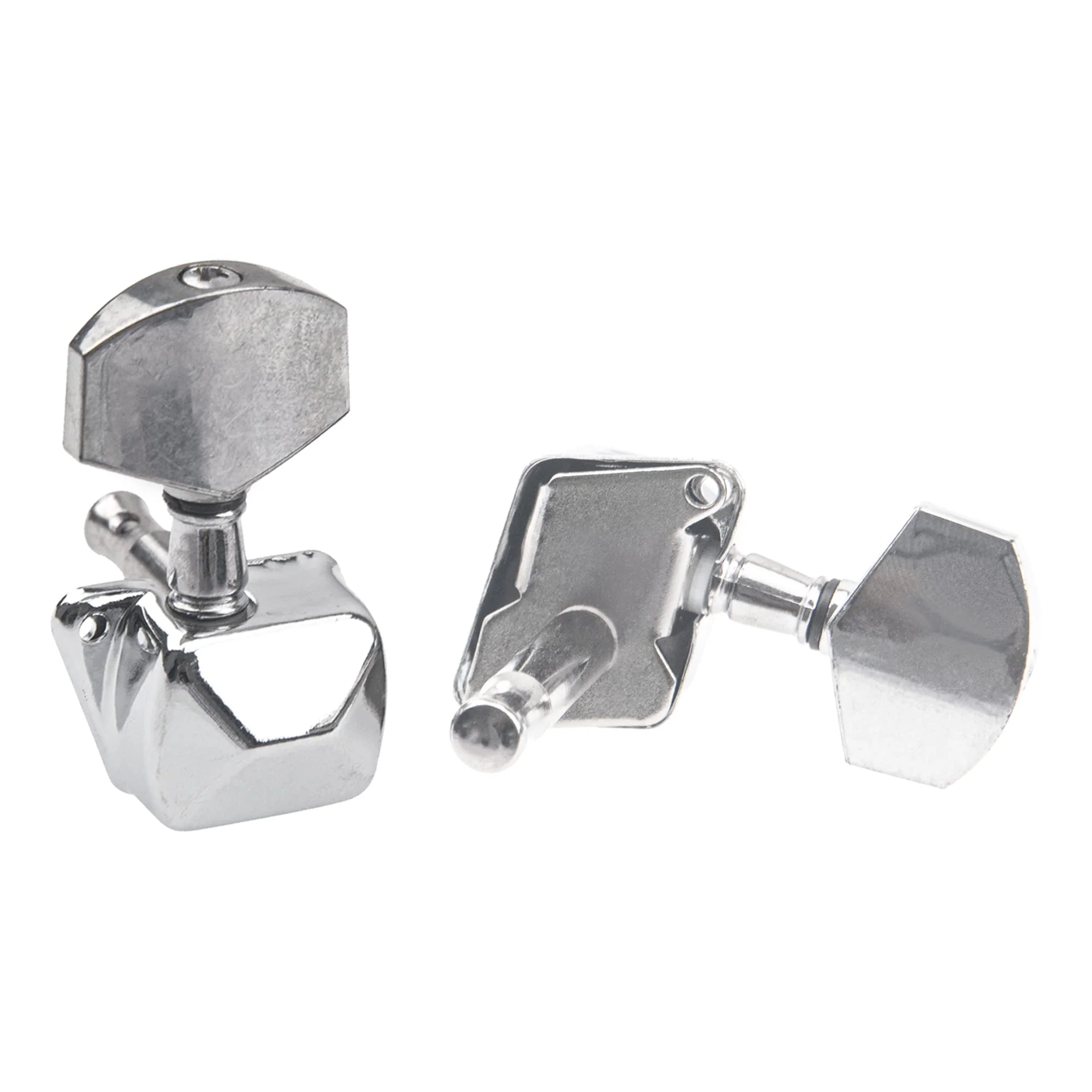 6Pcs Yootones Semiclosed String Tuning Pegs Tuning Keys Machine Heads Tuners 3L3R Compatible with Epiphone Les Paul Style Electric Guitar or Acoustic Guitar (Silver) - Image 5