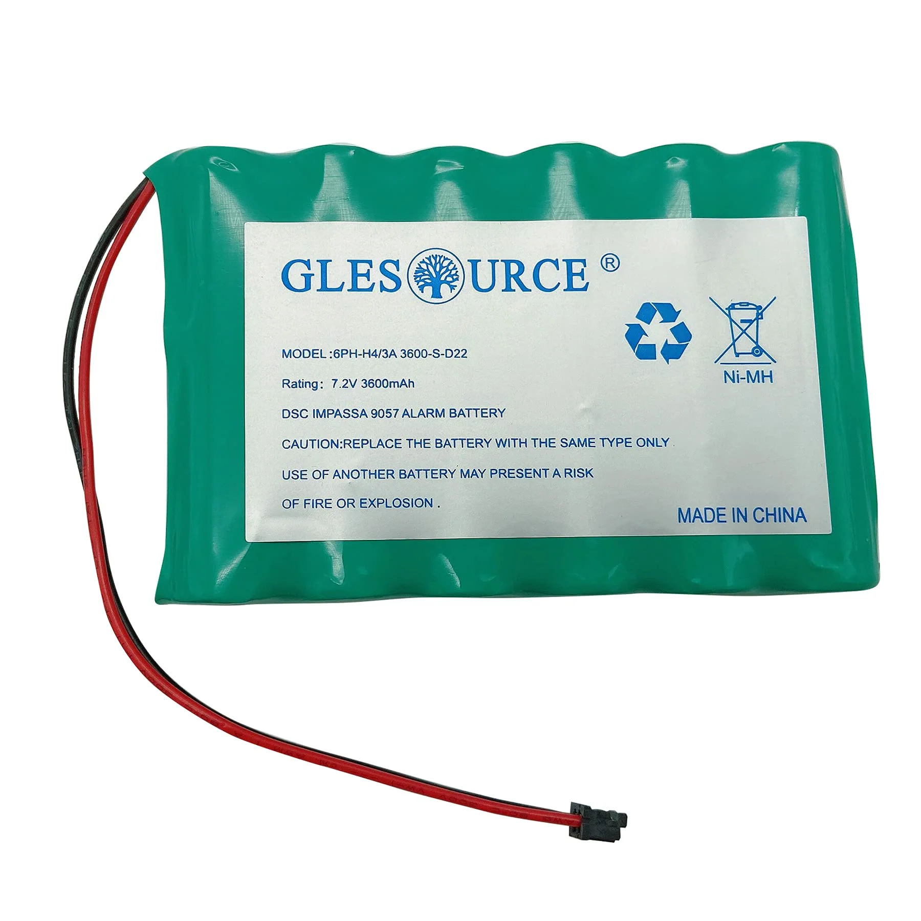 7.2V 3600mAh Battery Compatible with DSC IMPASSA SCW9057 SCW9055 6PH-H-4/3A3600-S-D22 9057 SCW-9057 SCW-9055 9057 Wireless Security System Alarm Panel - Image 3