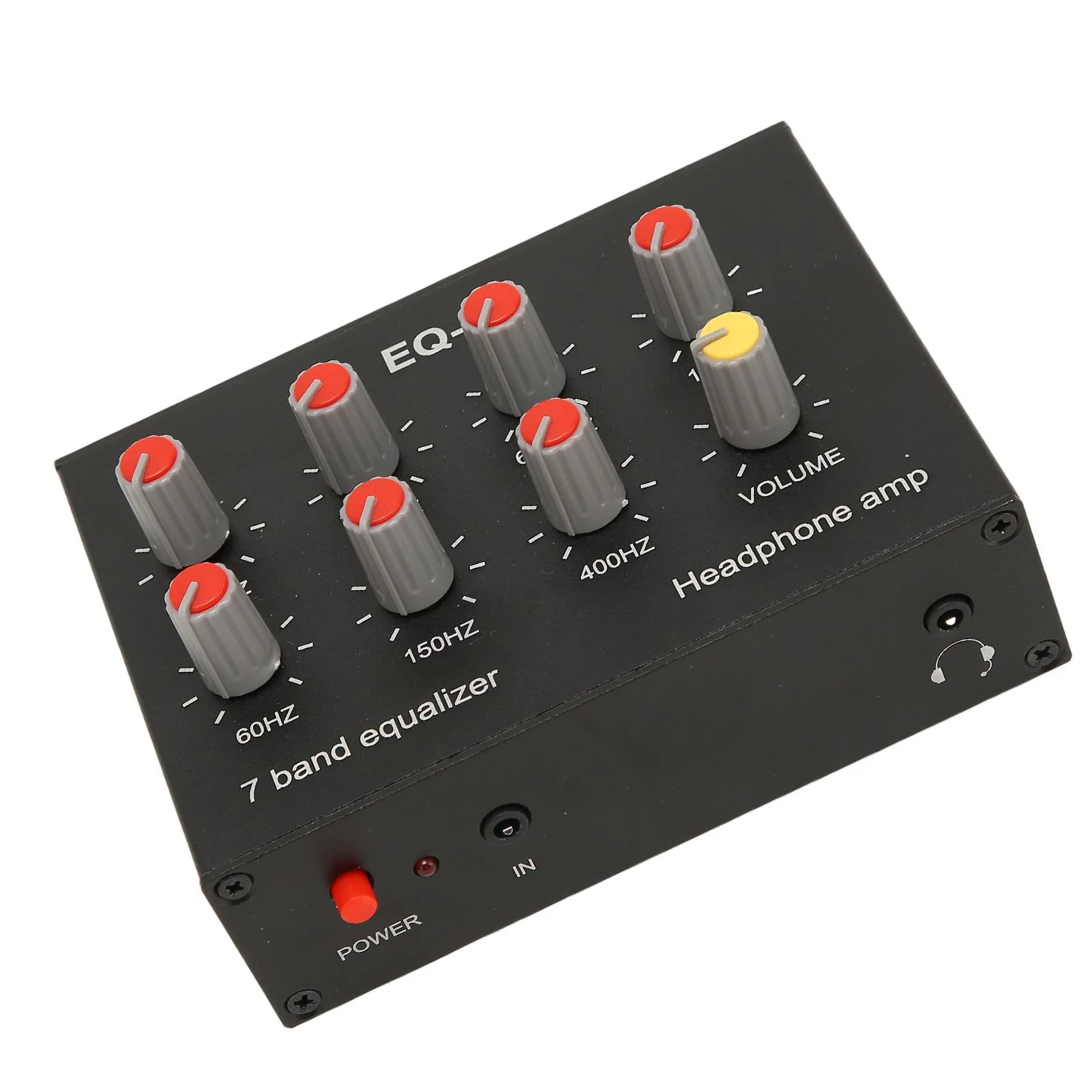 7 Band Sound Equalizer, Output Input, 12dB High Bass Adjustment, Two channel Digital Equalizer, 3.5mm Interface, for Recording, Streaming, Podcasting - Image 5
