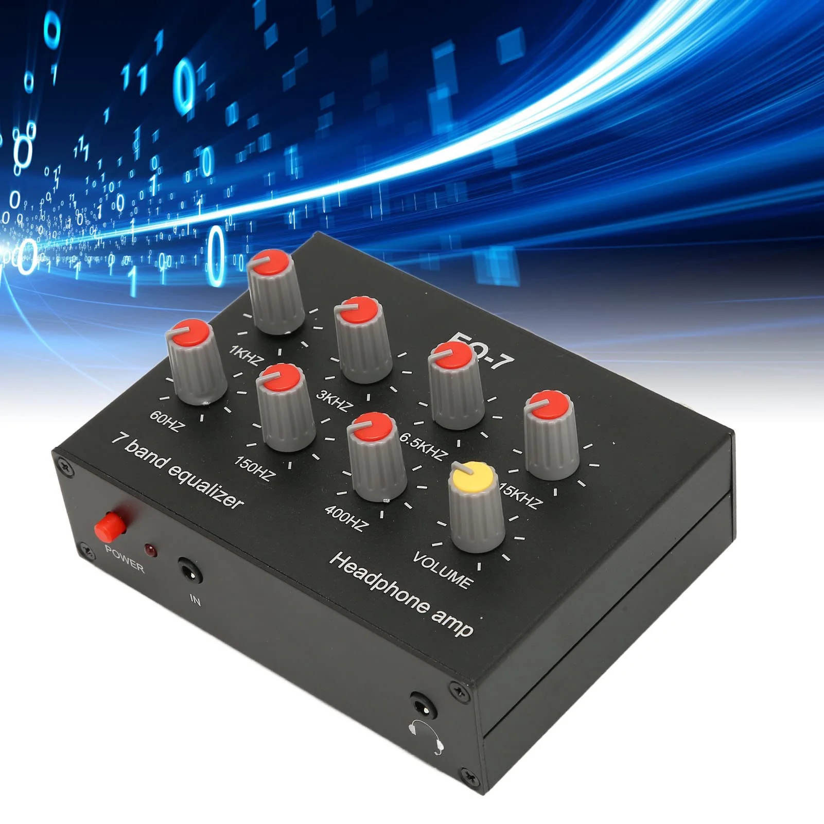7 Band Sound Equalizer with 3.5mm Interface, Dual Channel Digital Equalizer, Aluminum Alloy Material for Car Stereo System - Image 5
