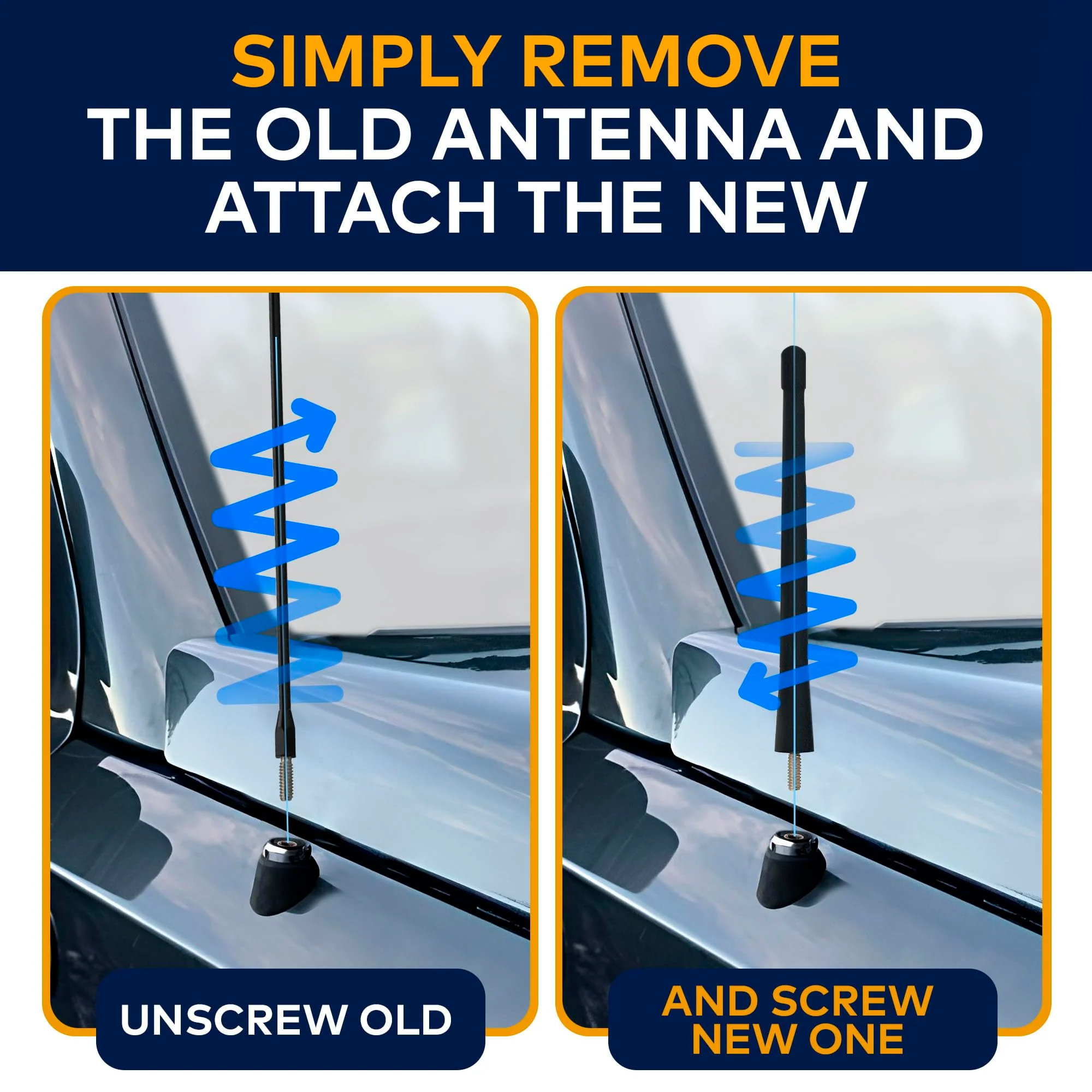 7-Inch Antenna Mast for Jeep Patriot MK & Compass (2007-2017) – Highly Durable Premium Short Antenna – Car Wash-Proof Radio Antenna for FM AM – Rugged Design – Jeep Accessories - Image 2