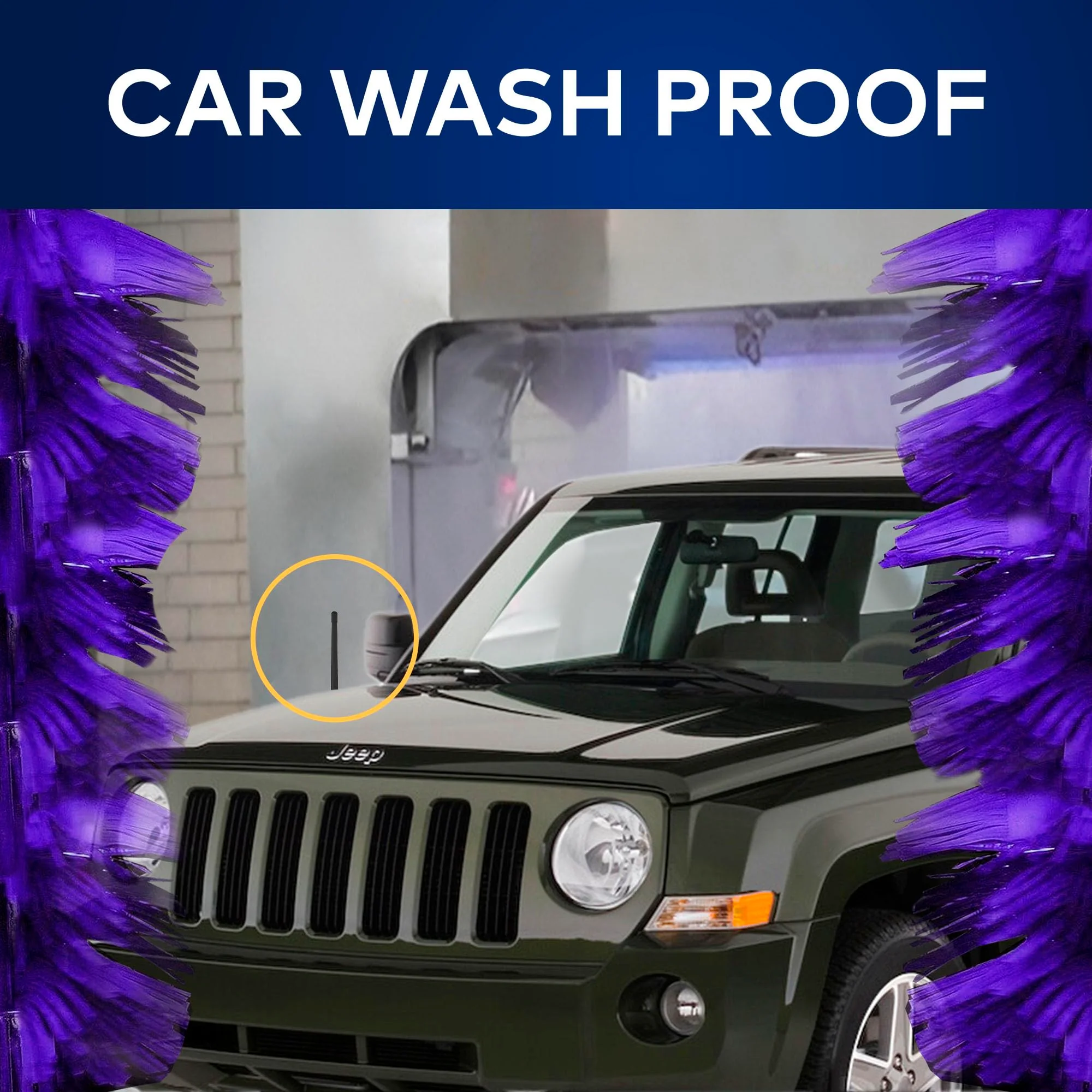 7-Inch Antenna Mast for Jeep Patriot MK & Compass (2007-2017) – Highly Durable Premium Short Antenna – Car Wash-Proof Radio Antenna for FM AM – Rugged Design – Jeep Accessories - Image 4