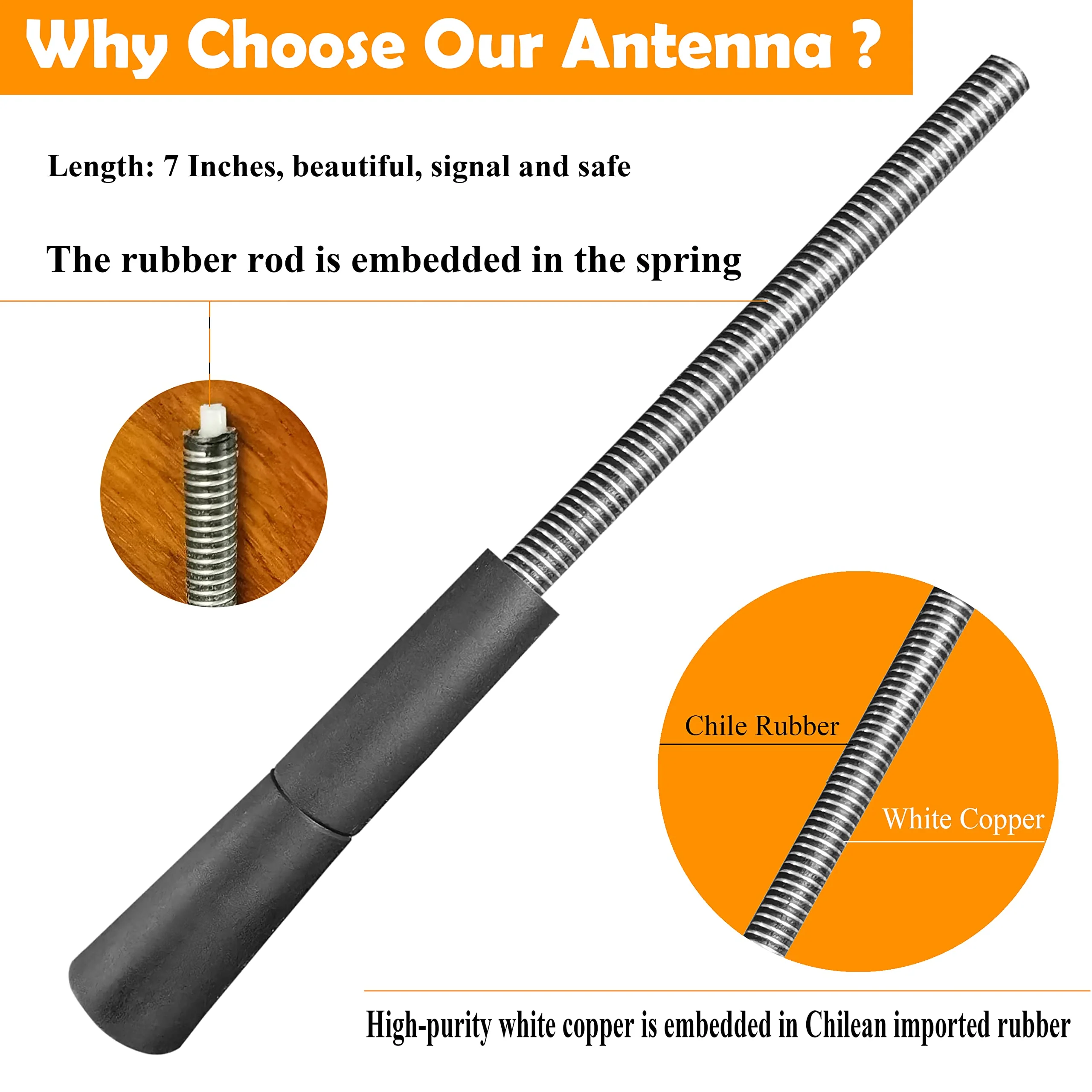 7 Inch Antenna Replacement for GMC Canyon (2015-2022), GMC Canyon Antenna, Flexible Rubber Antenna Mast - Image 7