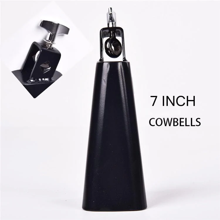 7 Inch Cowbell And Cowbell Clamp, Cowbell Holder Percussion Accessory, Adjustable Drum Cowbell Mount for Bass Drum Hoop Up or Down Drum Stick - Image 2