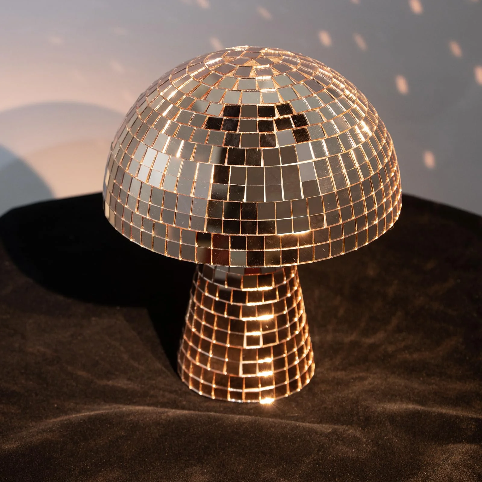 7 Inch Rose gold Mushroom Disco Ball, Mushroom Disco Ball Reflective Mirror Ball for Wedding Party Room Bar Decor 7inch - Image 2