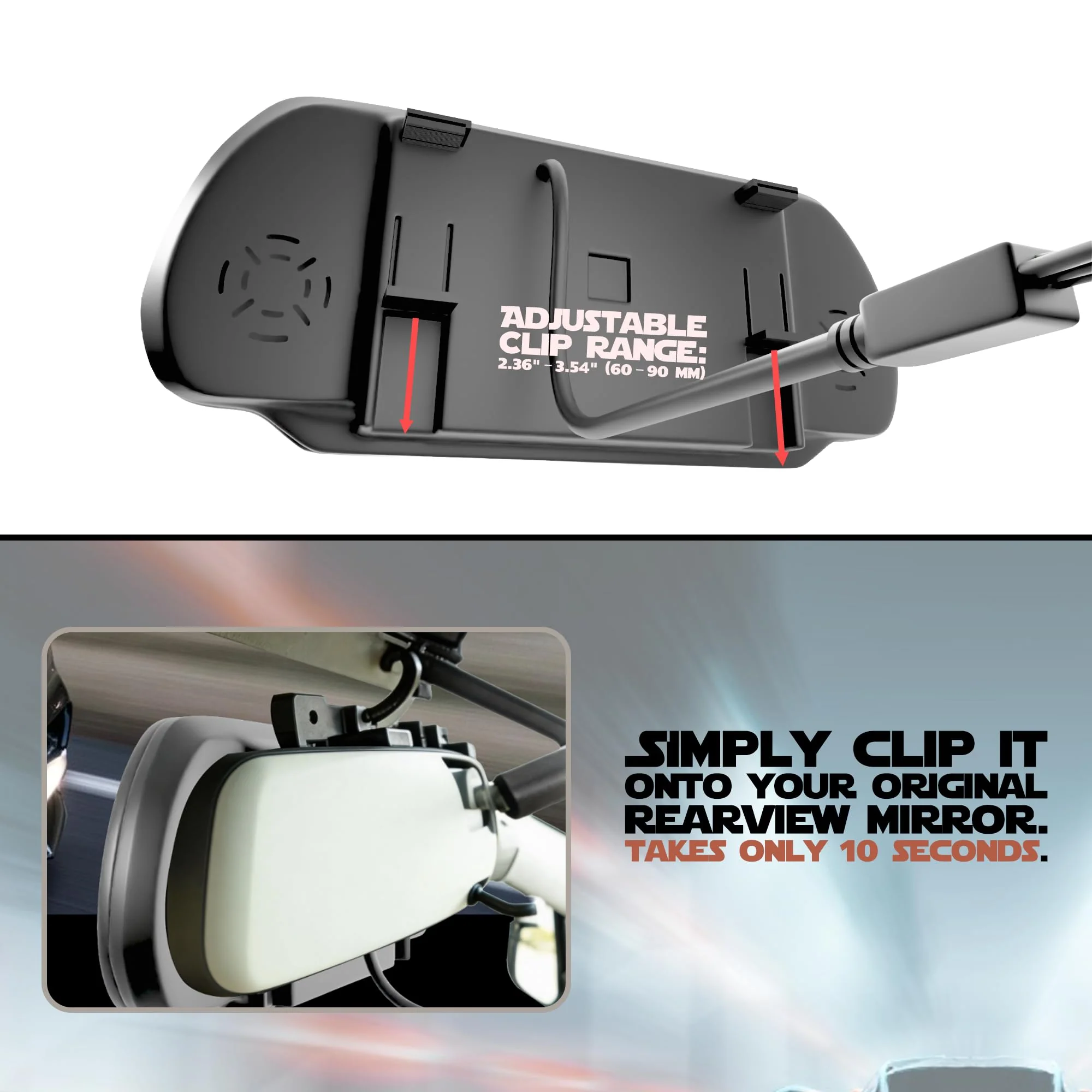 7 Inch TFT LCD Car Rearview Mirror Monitor, Widescreen Dash Cam Rear View Backup Camera Mirror with Touch Button, 2 Video Input, Vehicle Parking in-Mirror Monitor for Cars Trucks - Image 4