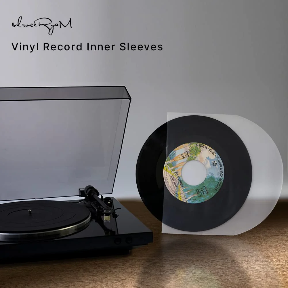 7 Inches EP Vinyl Record Inner Sleeves, 50PCS Anti Static Plastic Round Bottom Protective Sleeves for Vinyl Record, Translucent 7 inch - Image 5