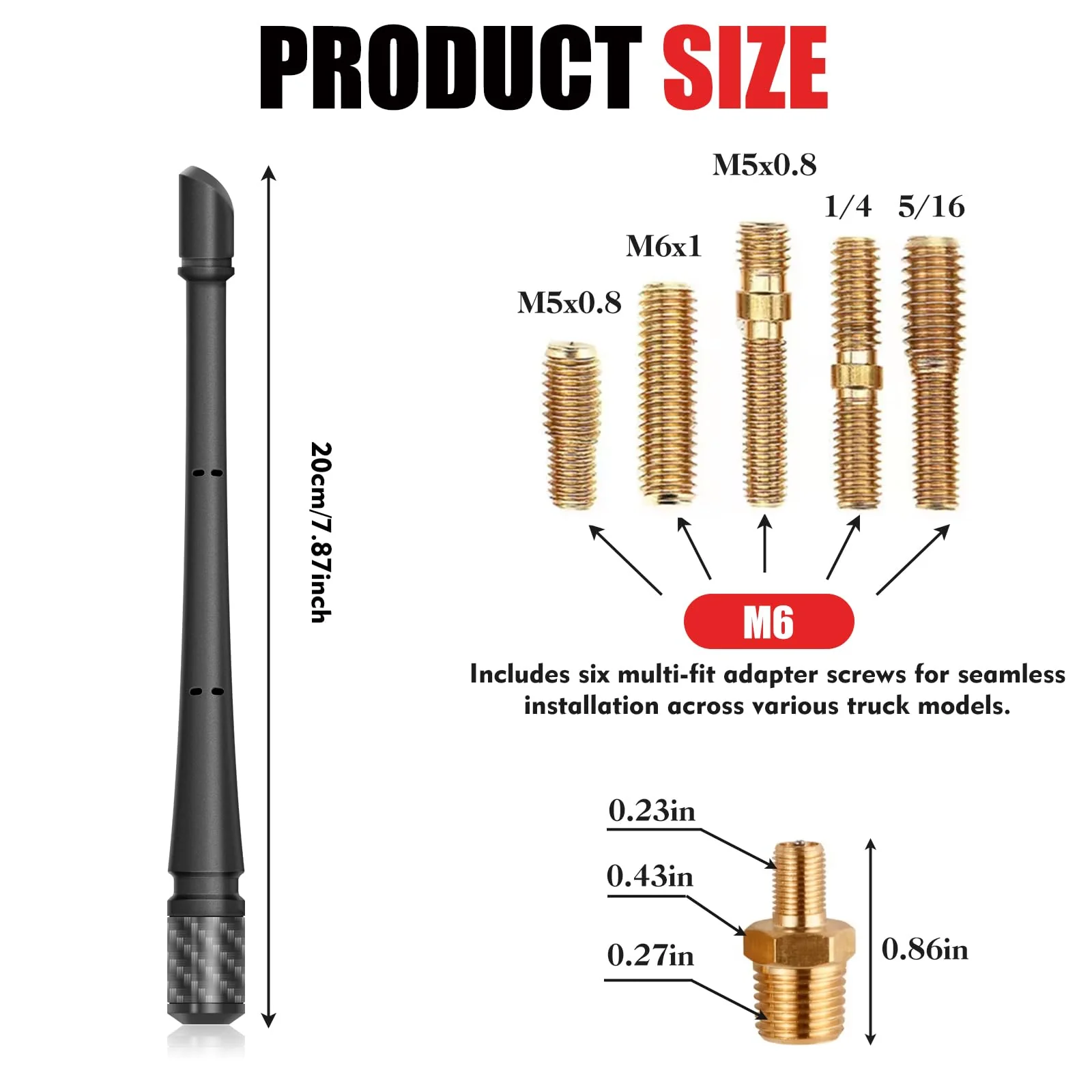 7 Inches Short Antenna for Ford F150 2009-2025 & Bronco 2021-2025, Rubber Replacement Antenna, F150 Accessories, Internal Copper Coil for Enhanced AM/FM Reception & Car Wash Proof, Easy Installation - Image 2