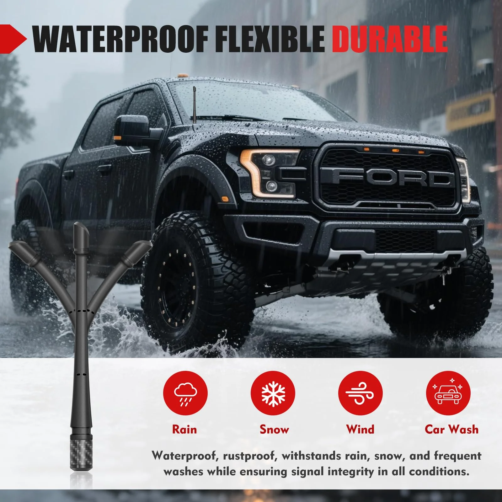 7 Inches Short Antenna for Ford F150 2009-2025 & Bronco 2021-2025, Rubber Replacement Antenna, F150 Accessories, Internal Copper Coil for Enhanced AM/FM Reception & Car Wash Proof, Easy Installation - Image 6