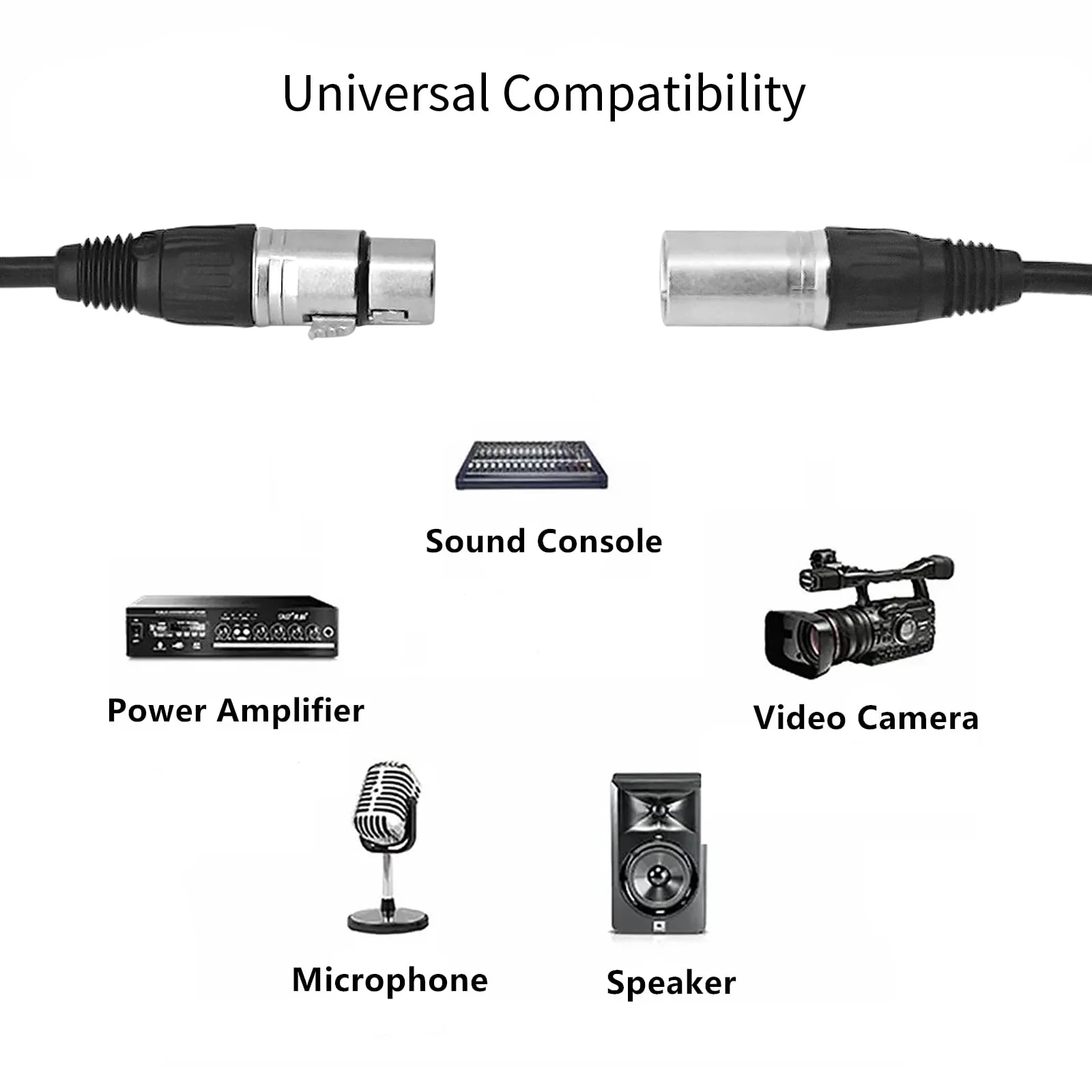 7 Pin XLR Cable, Microphone Cable 7 Pin XLR Male to Female Connector for Microphone and Audio Interface (10ft/3 Meter) 10ft/3 Meter - Image 4