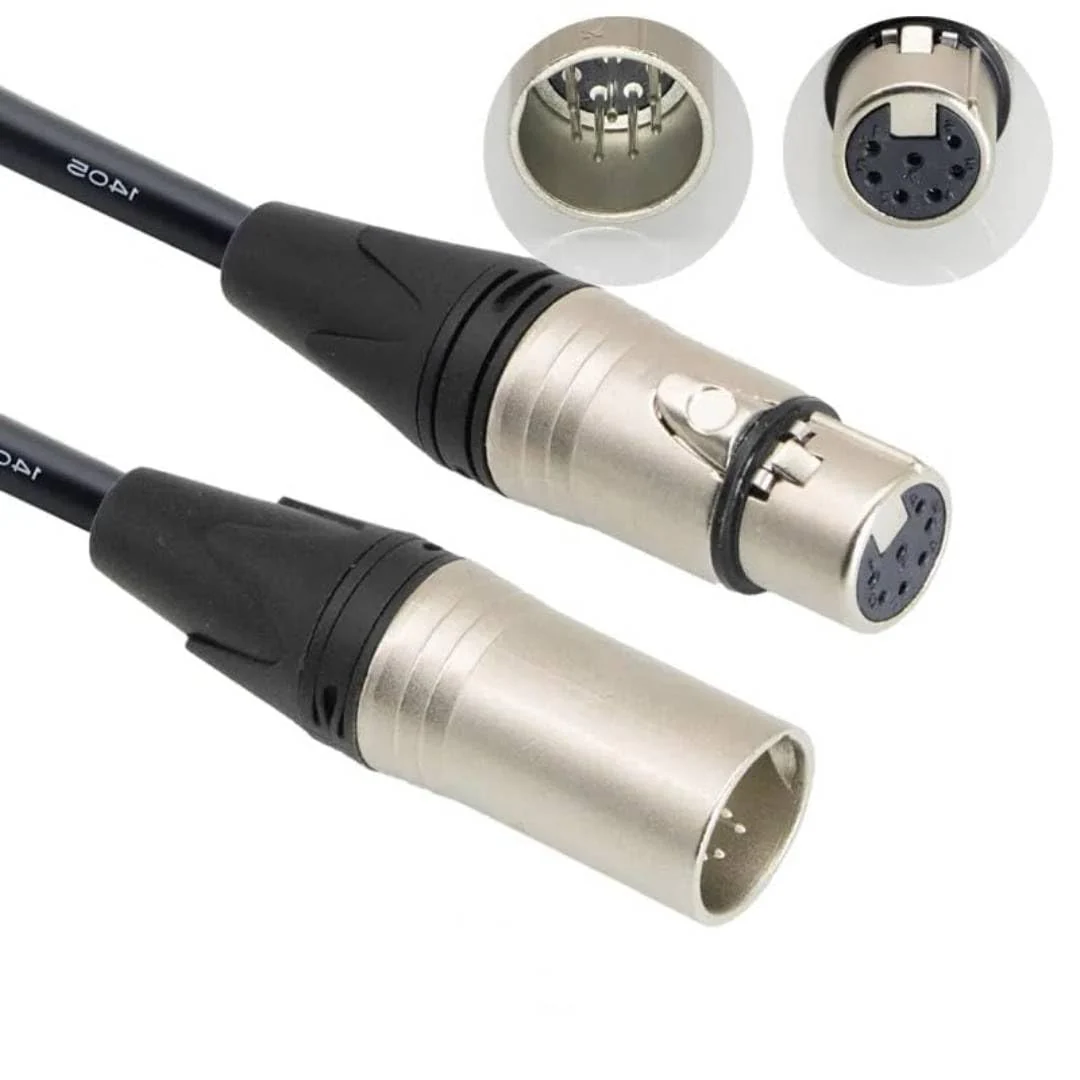 7 Pin XLR Connector Cable, XLR Microphone Cable, Balanced Male to Female Mic Audio Cable for Microphone and Audio Interface Compatible with All Tube mic (3 Meter/10Ft) XLR Connector Cable-3 Meter - Image 2