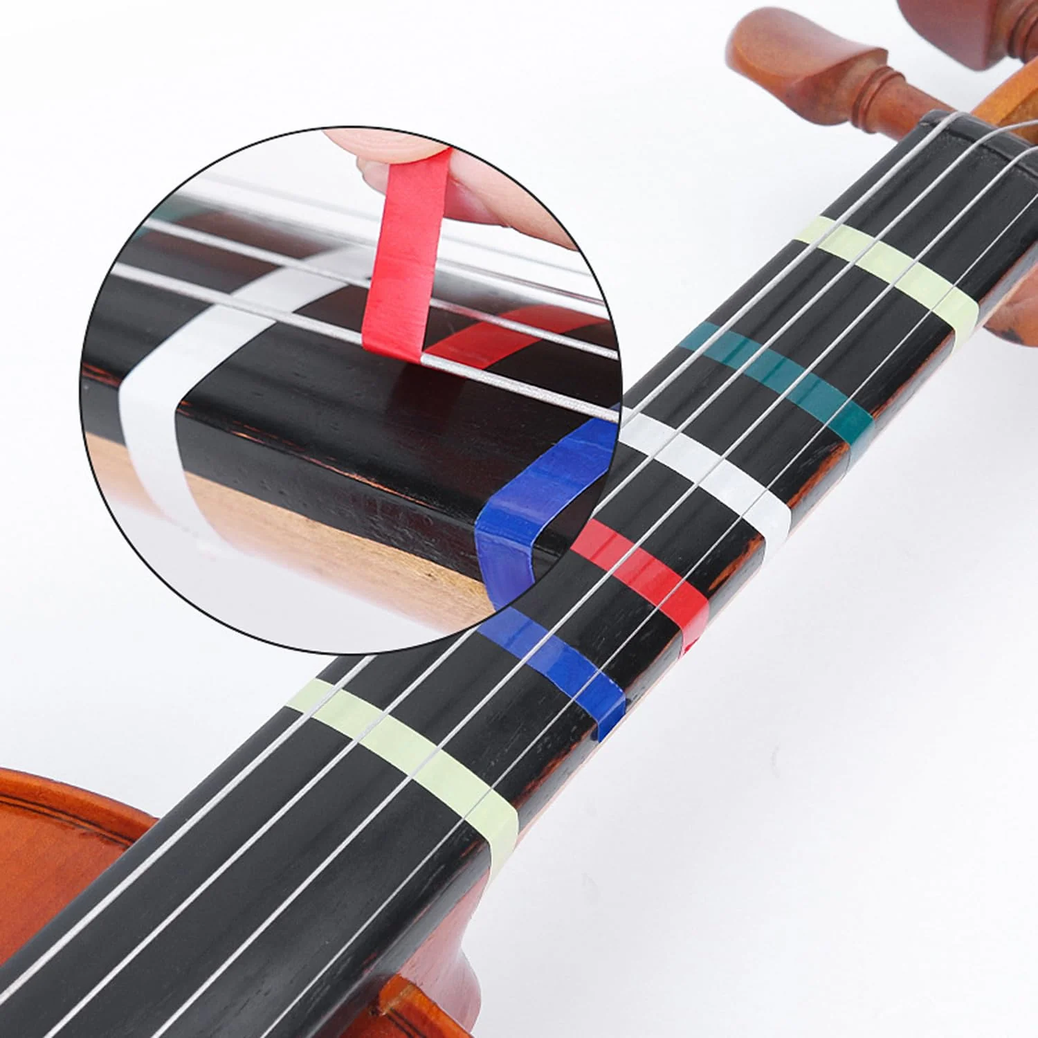 7 Rolls Violin Fingerboard Tapes, Violin Finger Guide Stickers, 216ft Cello Positions Practising Fingering Tape for Beginners Fretboard Note Positions. (7 Colors) - Image 7